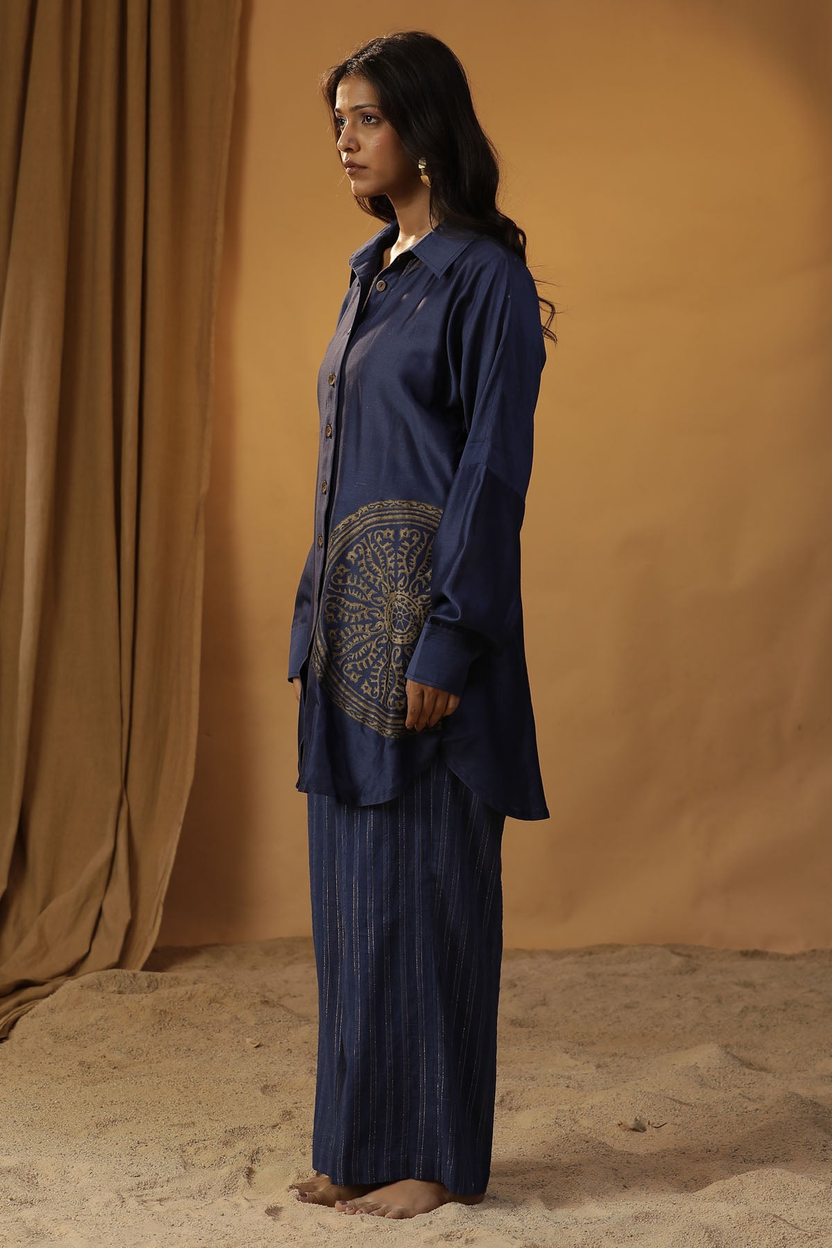 Blue Foil Painted Co-ord Set