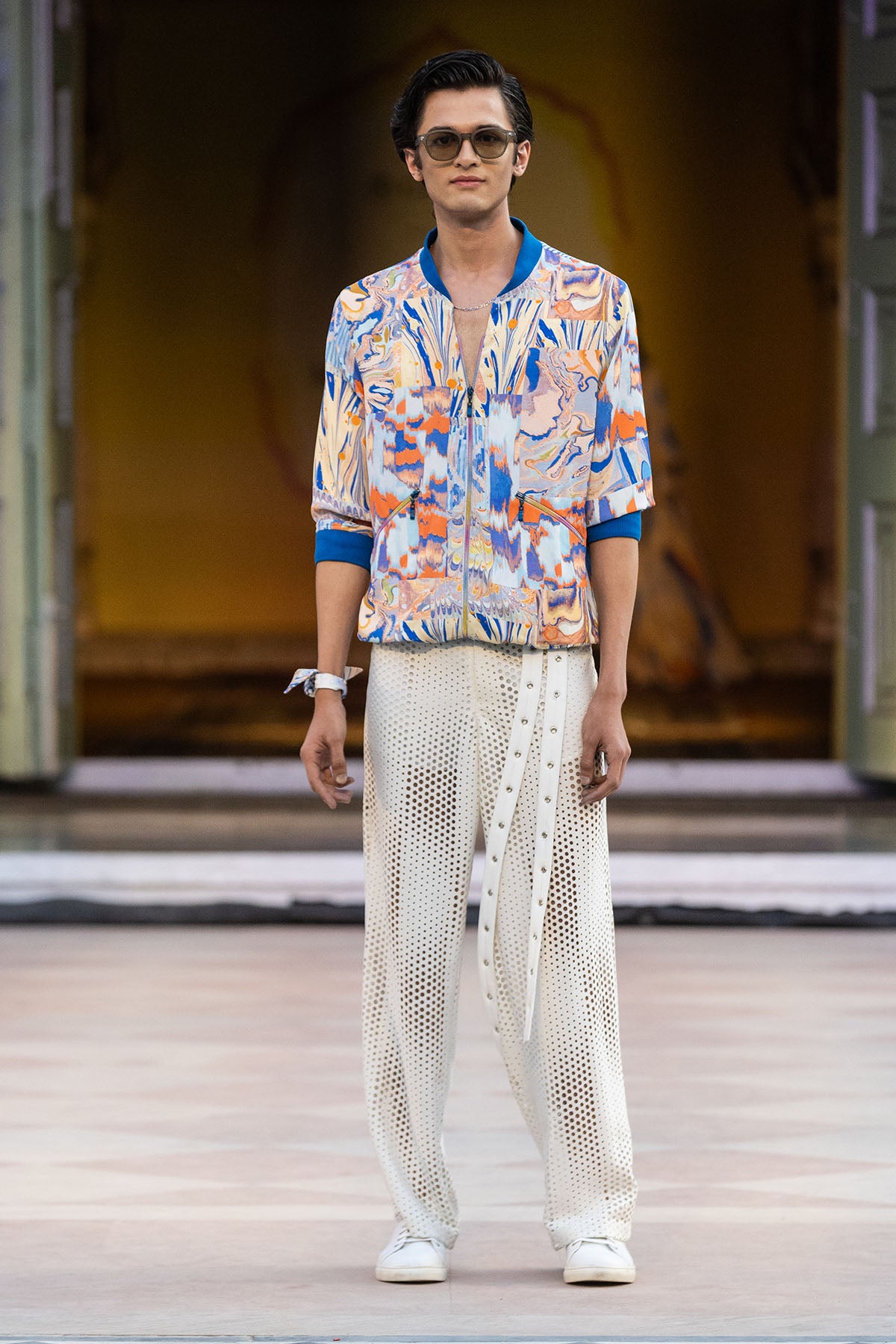 Blue French Twill Lycra Jacket