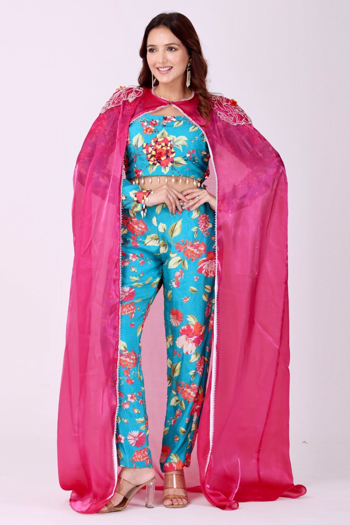 Buy  Blue Fuchsia Indo-Western Set for women by Namita Sharma Designer online available at scrollnshops