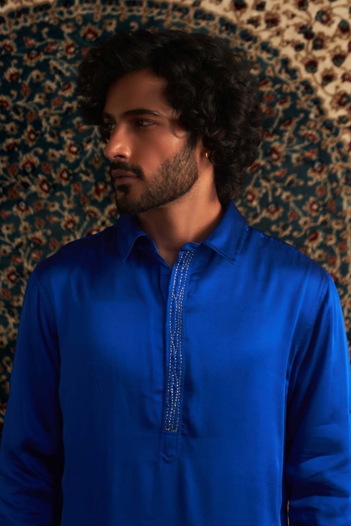 Blue Full Sleeves Kurta & Salwar