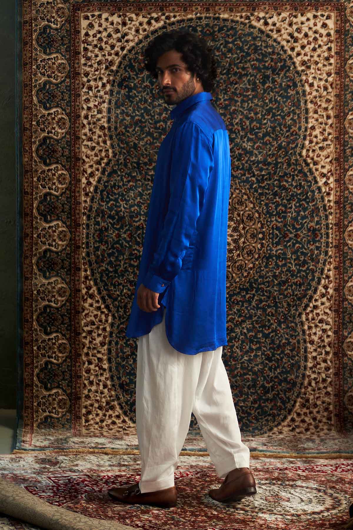 Blue Full Sleeves Kurta & Salwar