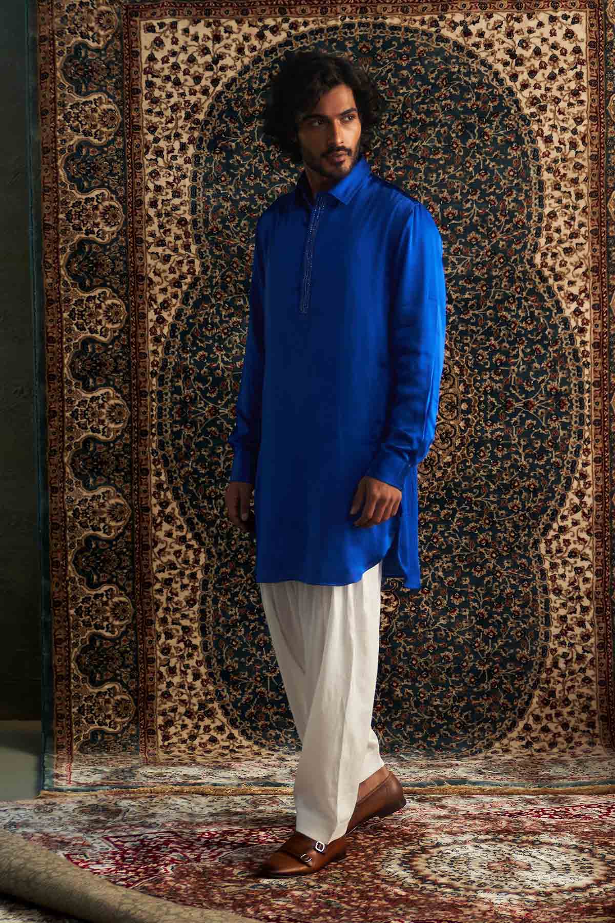 Blue Full Sleeves Kurta & Salwar