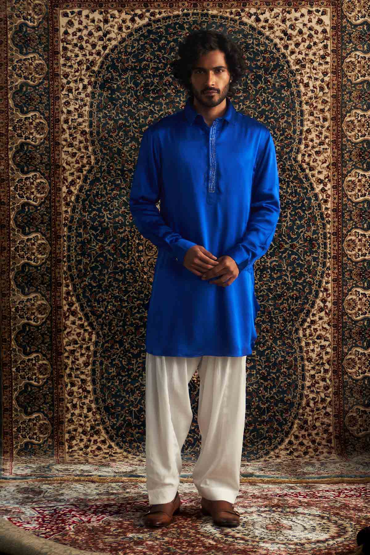 Blue Full Sleeves Kurta & Salwar