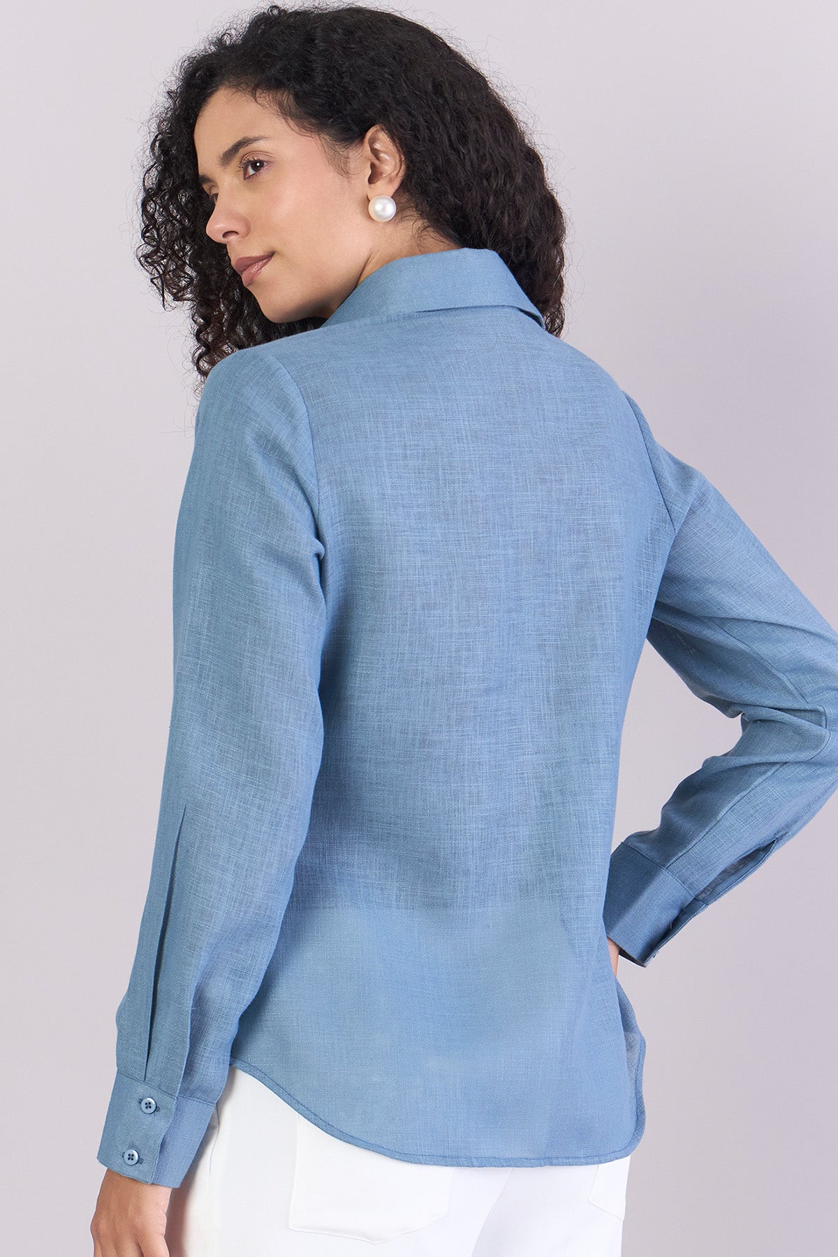 Blue Full Sleeves Textured Shirt