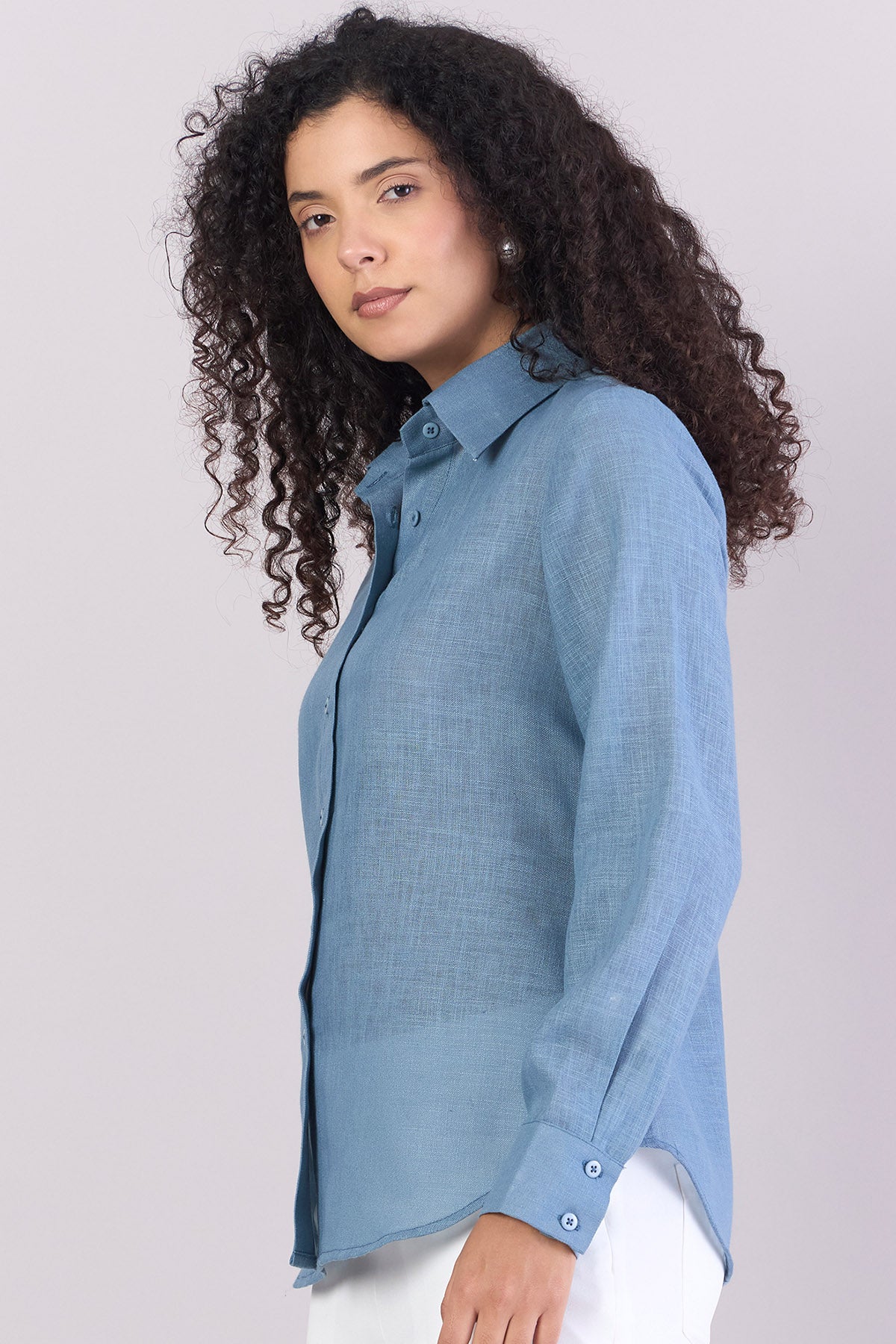Blue Full Sleeves Textured Shirt
