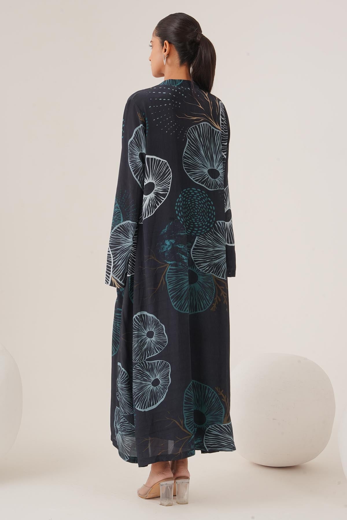 Blue Gathered Dress & Jacket