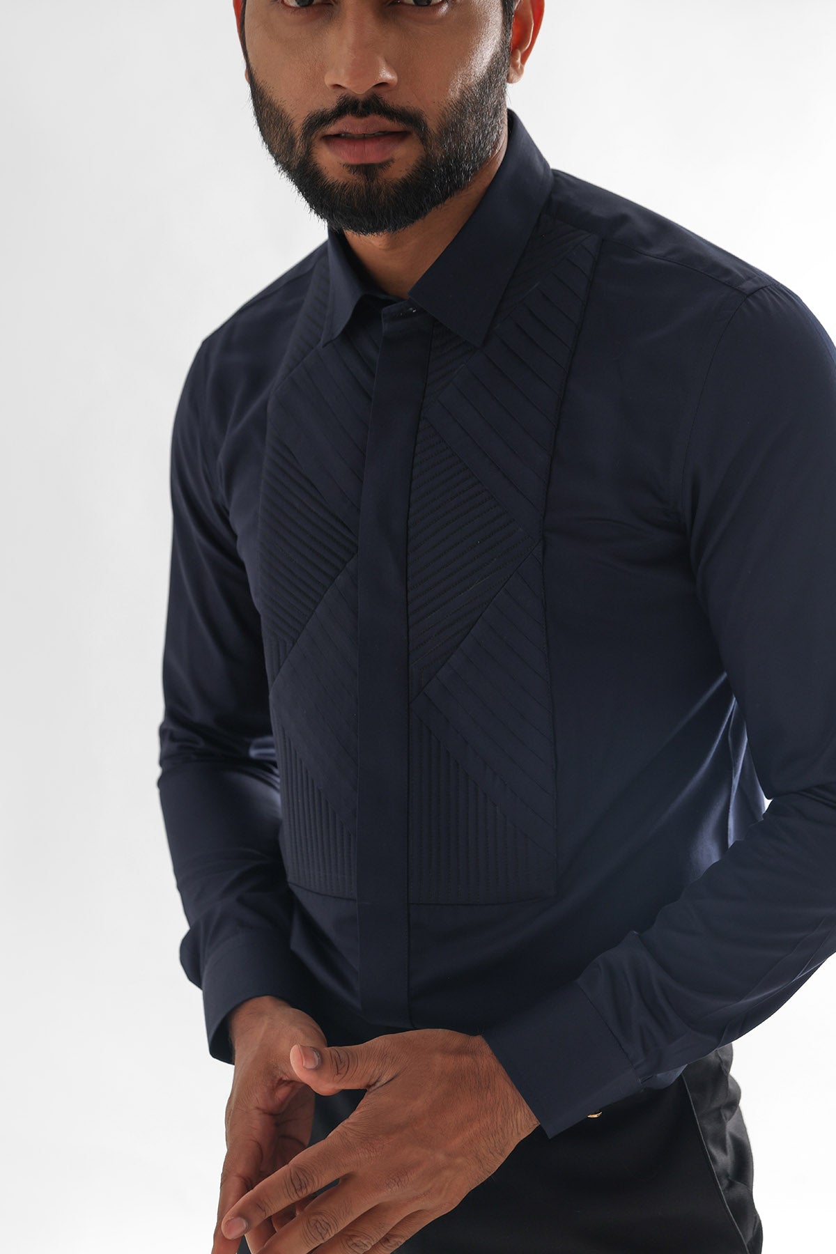 Blue Giza Cotton Quilting Shirt