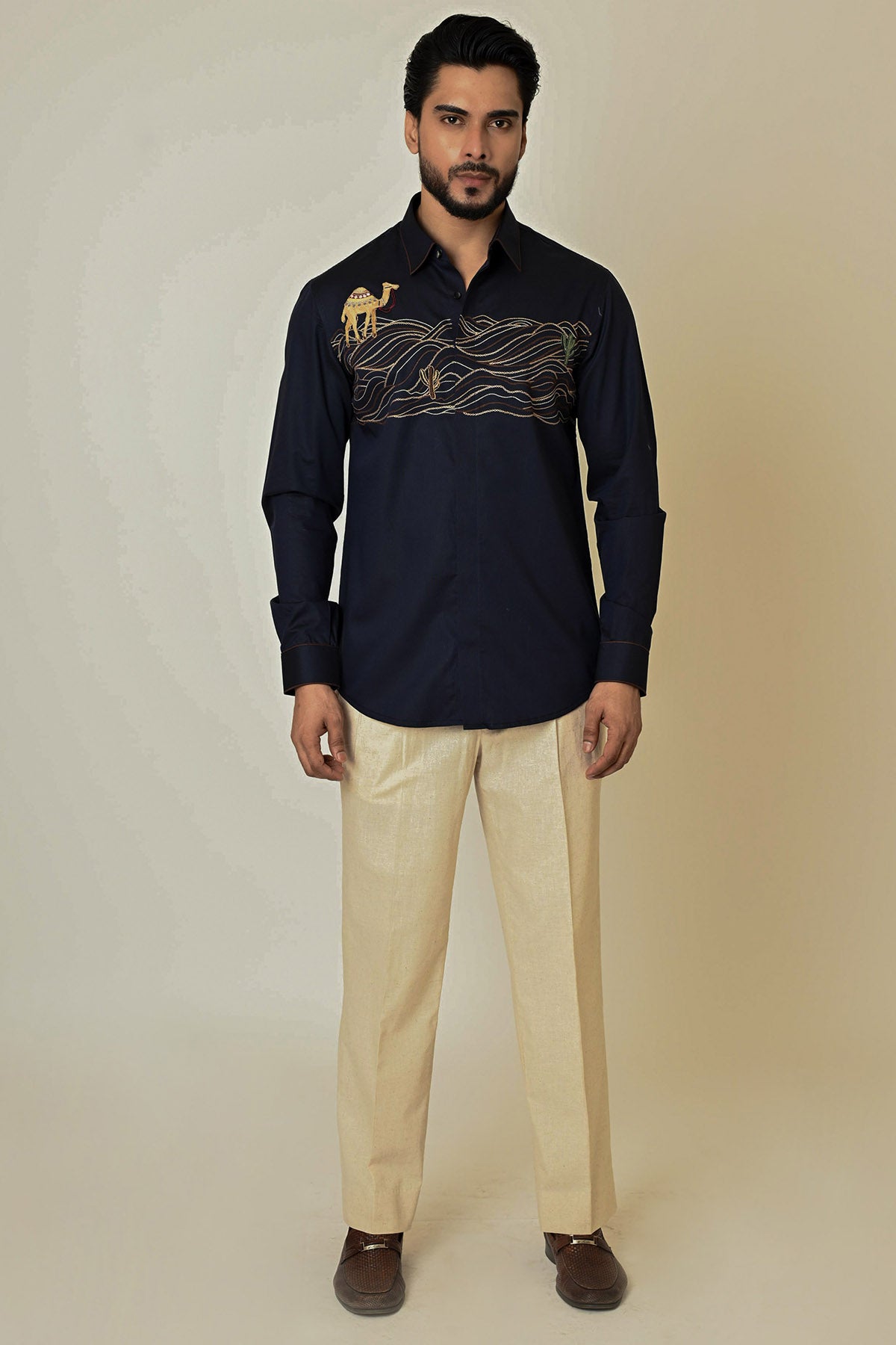 Blue Giza Cotton Thread Shirt