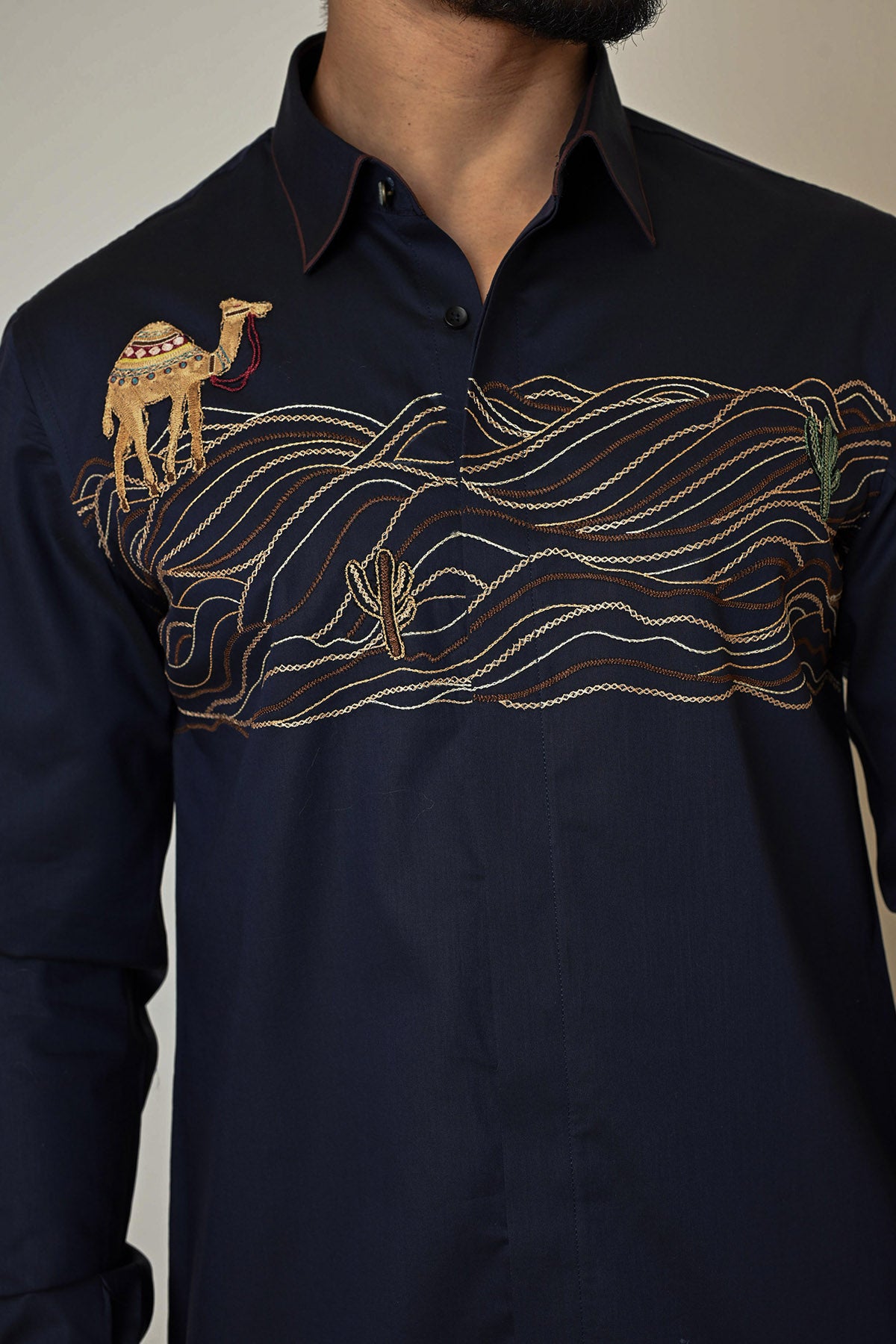 Blue Giza Cotton Thread Shirt