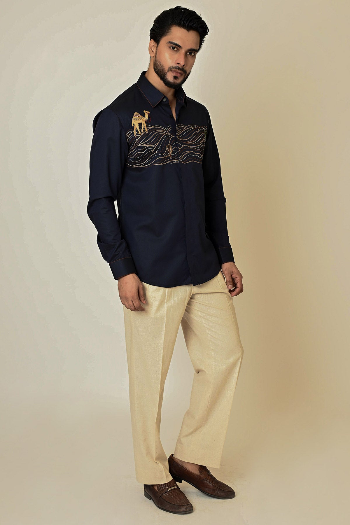Blue Giza Cotton Thread Shirt