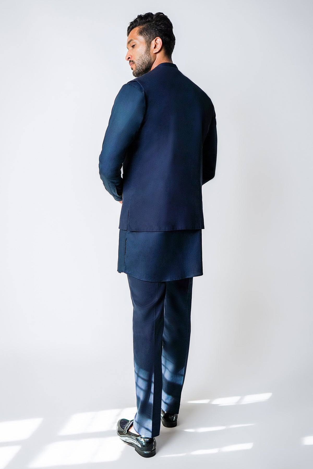 Blue Gold Kasab Dori Bundi Set