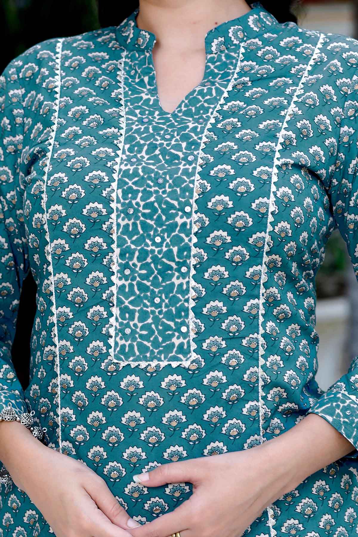 Blue Gota Patti Kurta & Palazzo