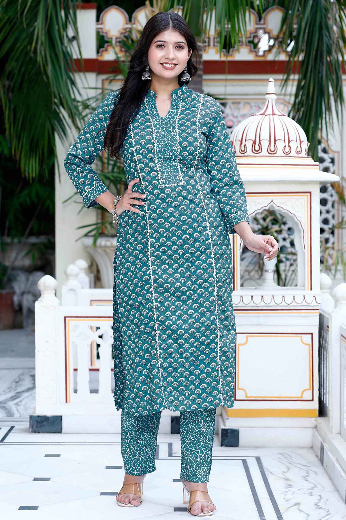 Buy Blue Gota Patti Kurta & Palazzo by Miravan for women online at ScrollnShops