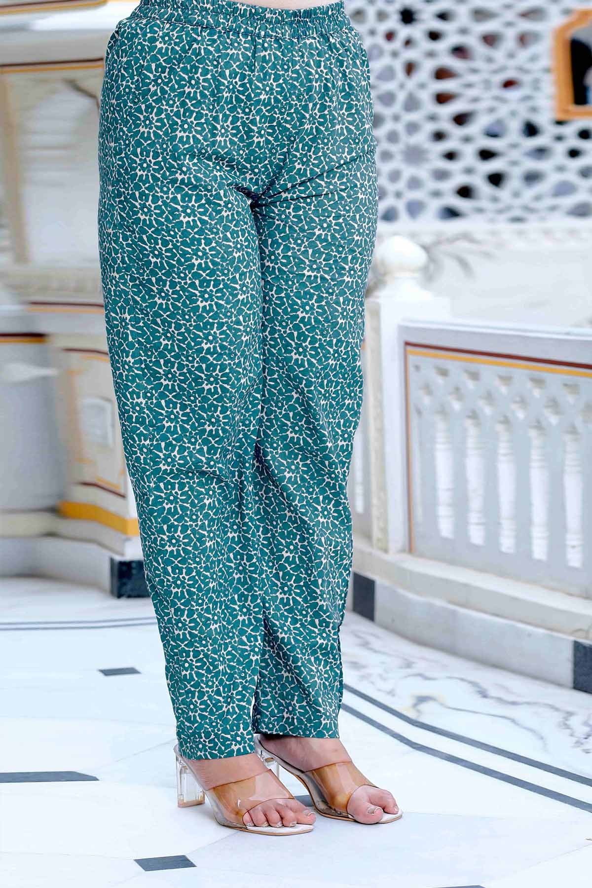 Blue Gota Patti Print Kurta Set