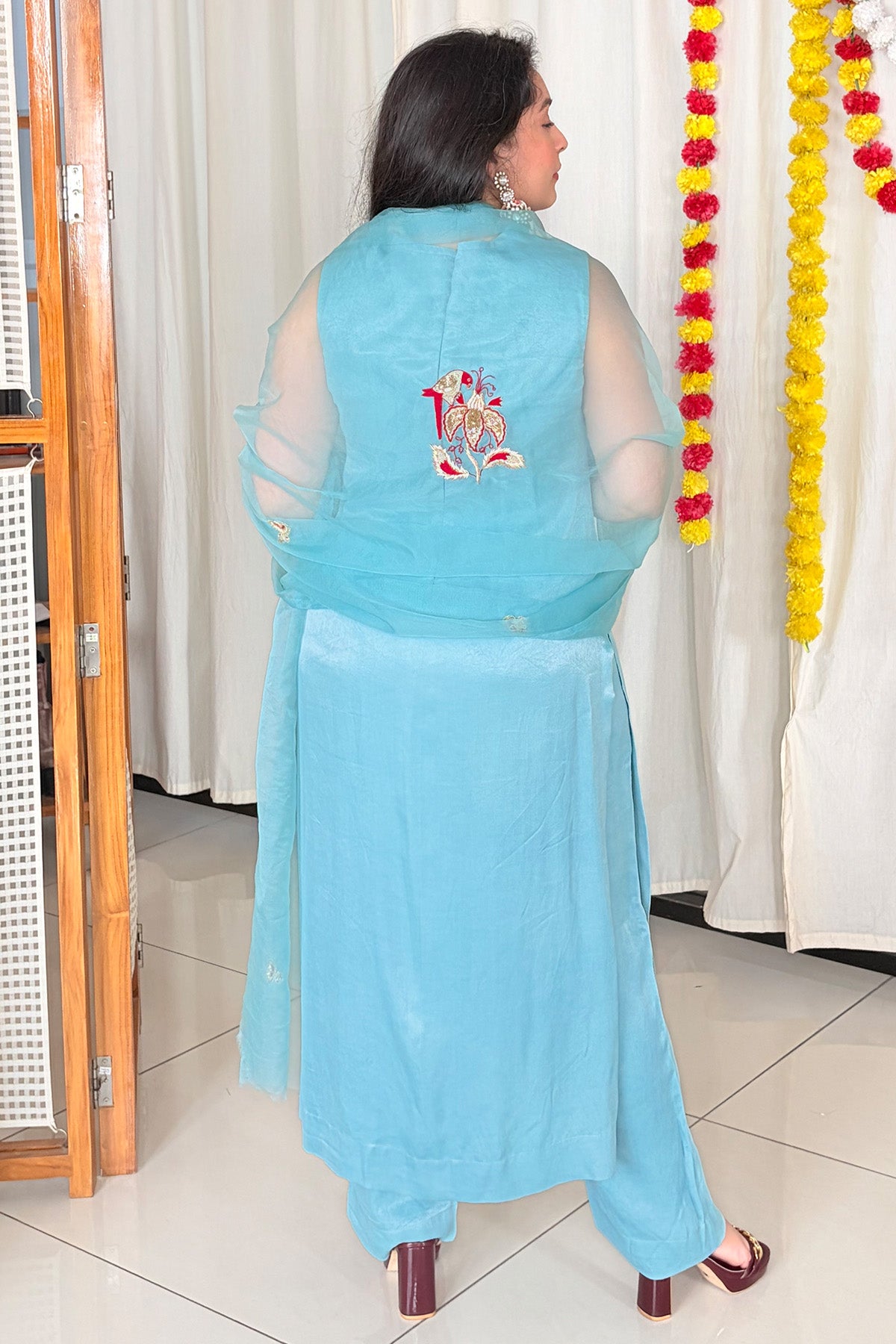 Blue Gota Patti Work Kurta Set