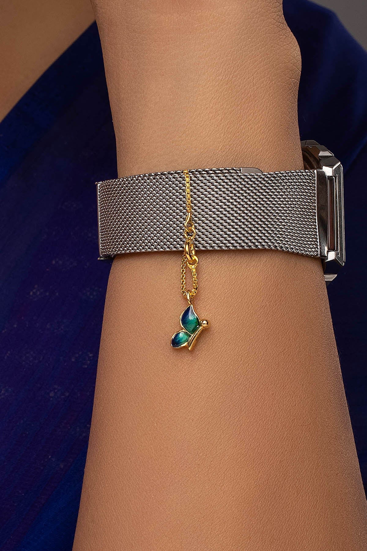 Buy Blue Green Butterfly Watchcharm for women by Sica online available at scrollnshops