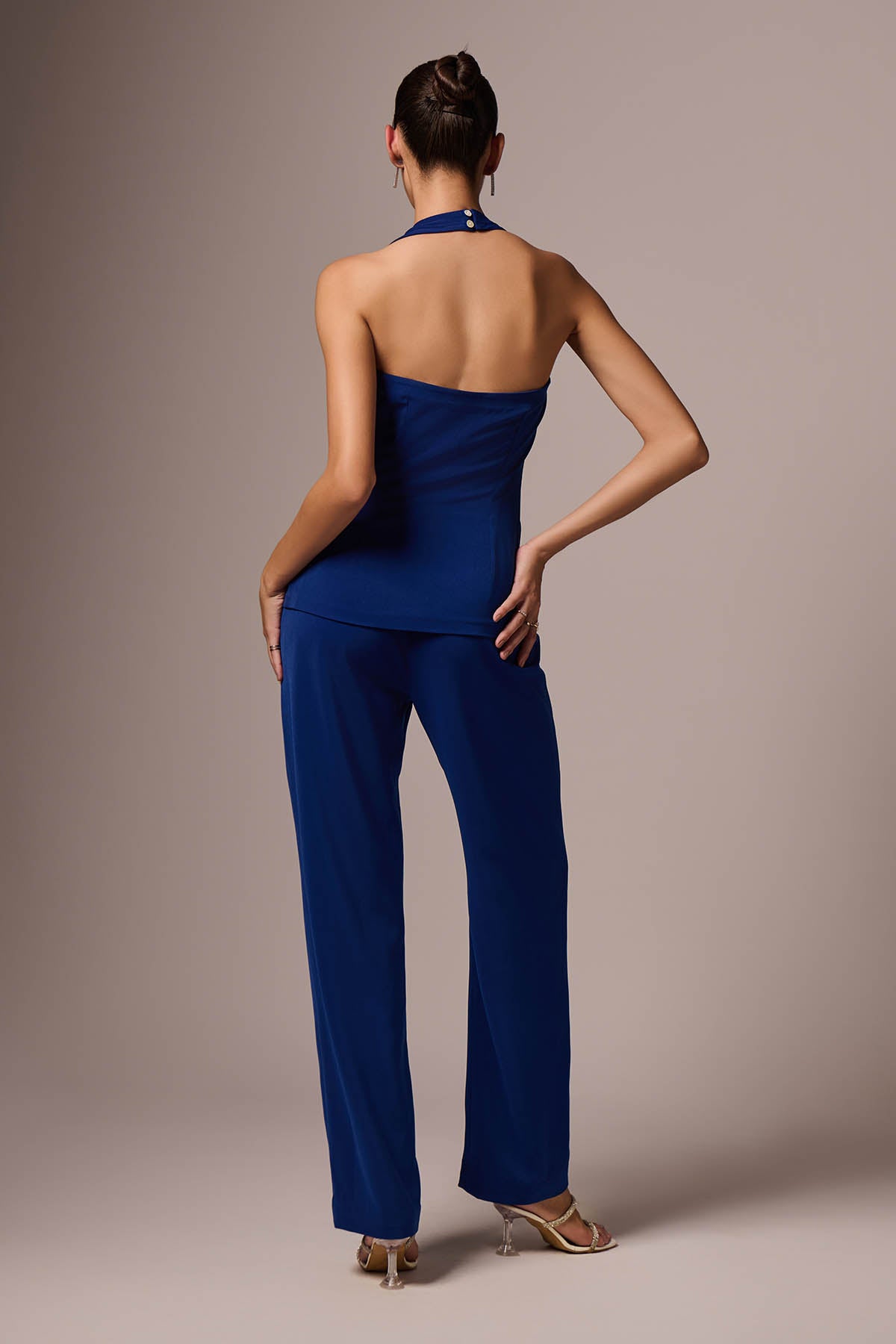 Blue Halter Neck Top & Pants