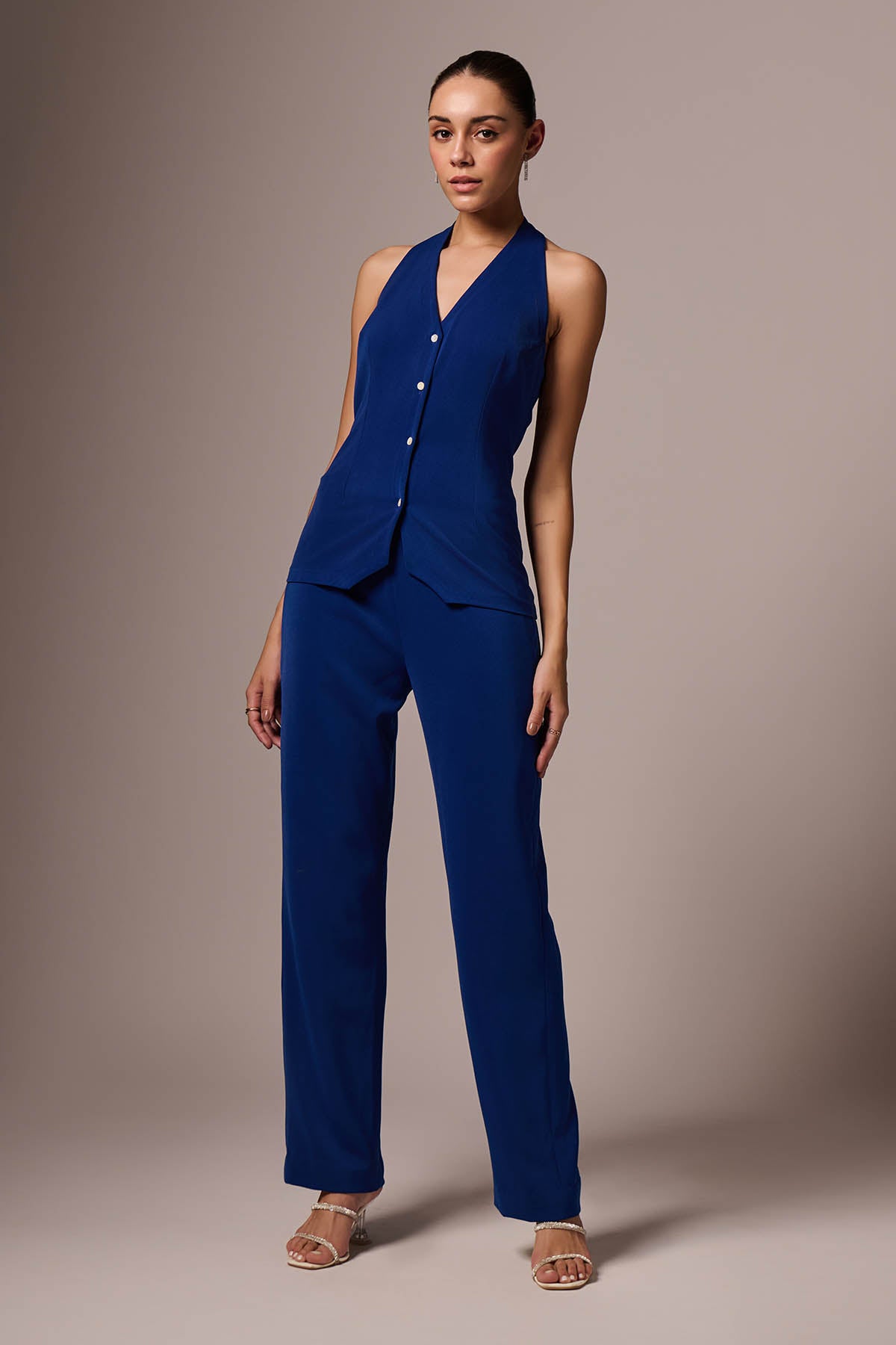 Blue Halter Neck Top & Pants