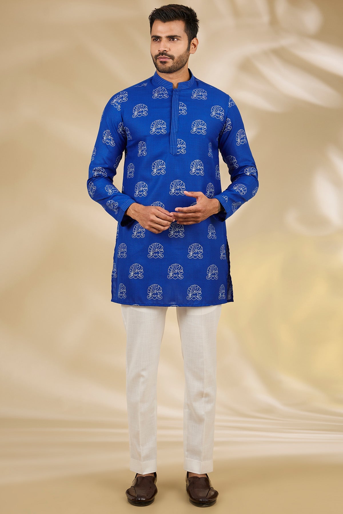Buy Blue Hand Block Print Kurta Set for women by Manish Nagdeo online available at scrollnshops