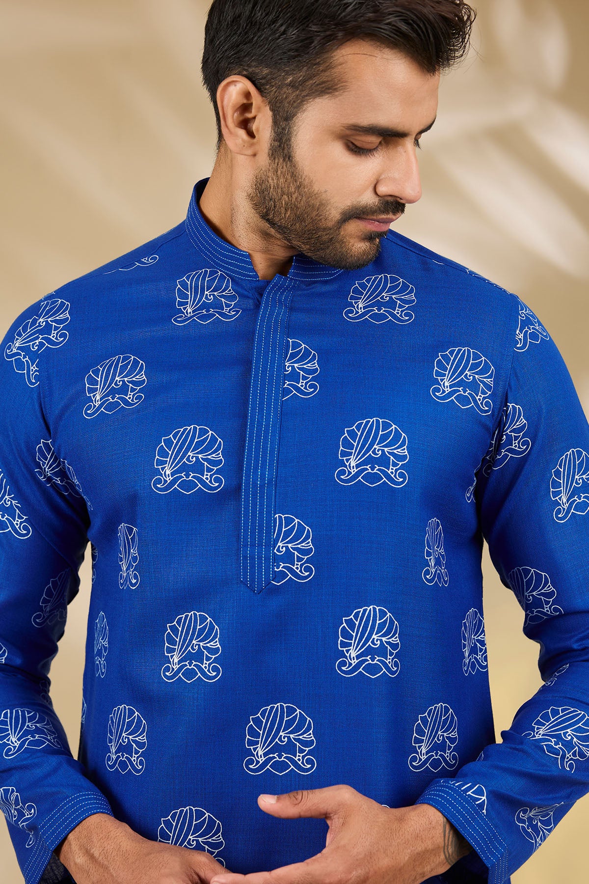 Blue Hand Block Print Kurta Set