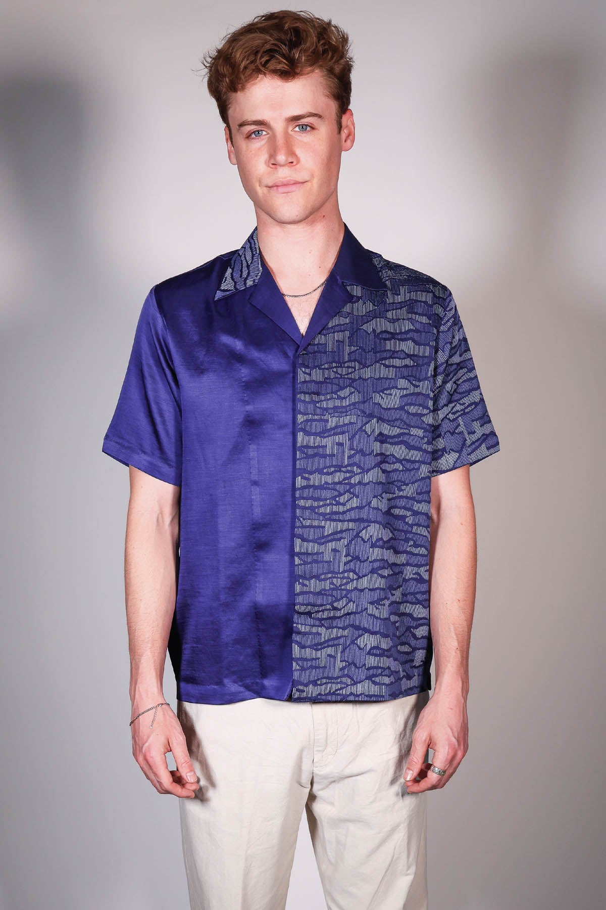 Arya Giri Blue Hand Embroidered Shirt for men online at ScrollnShops