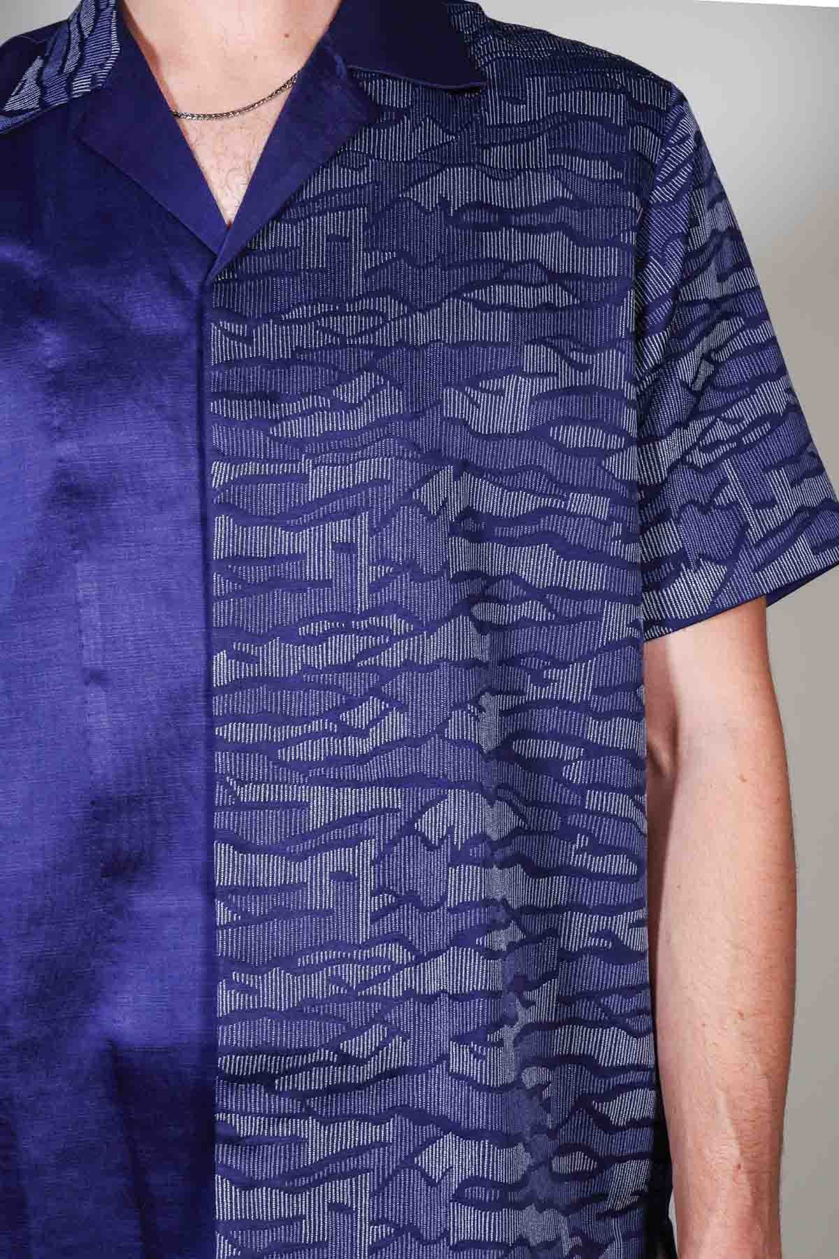 Blue Hand Embroidered Shirt