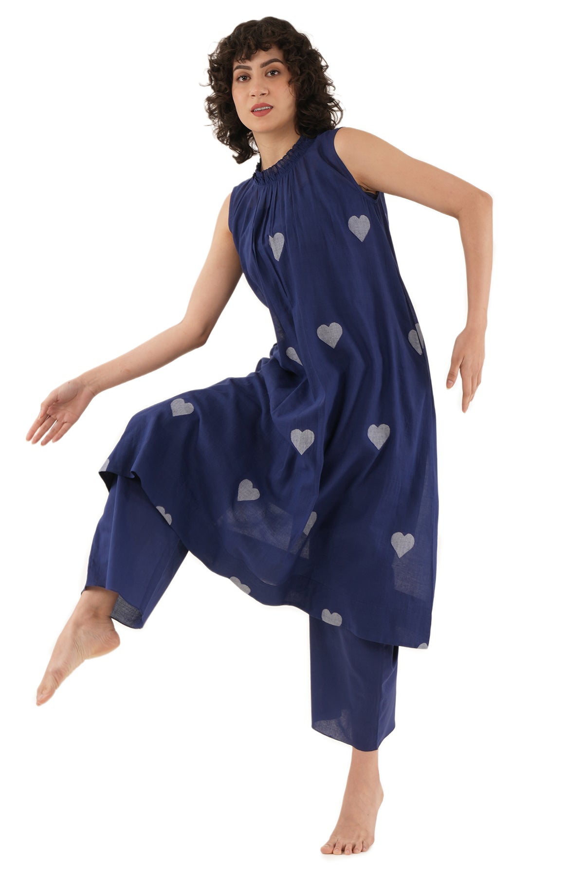 Blue Hand Woven Kurta And Pants