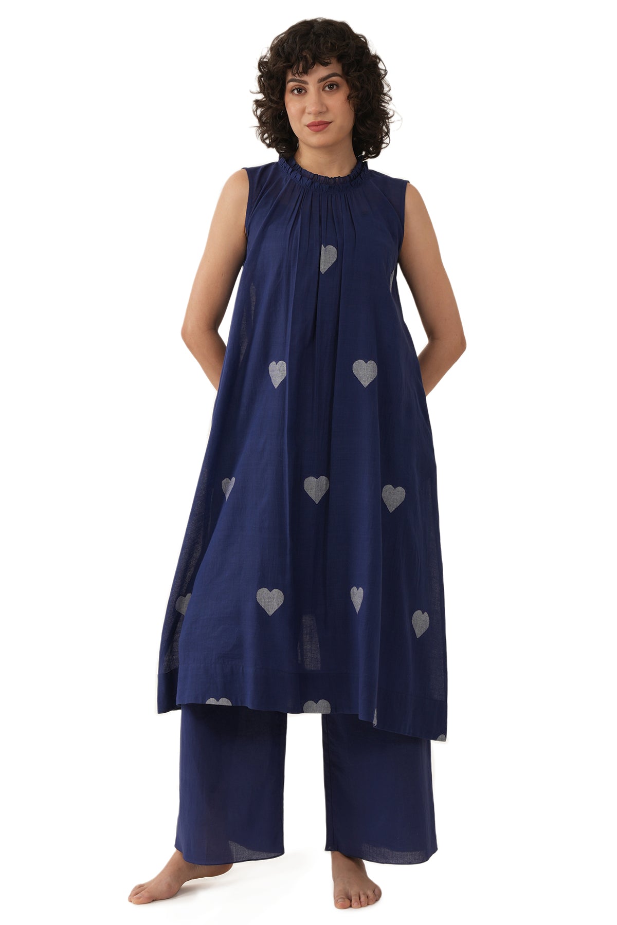Buy Blue Hand Woven Kurta And Pants for women by Khat Clothing online available at scrollnshops