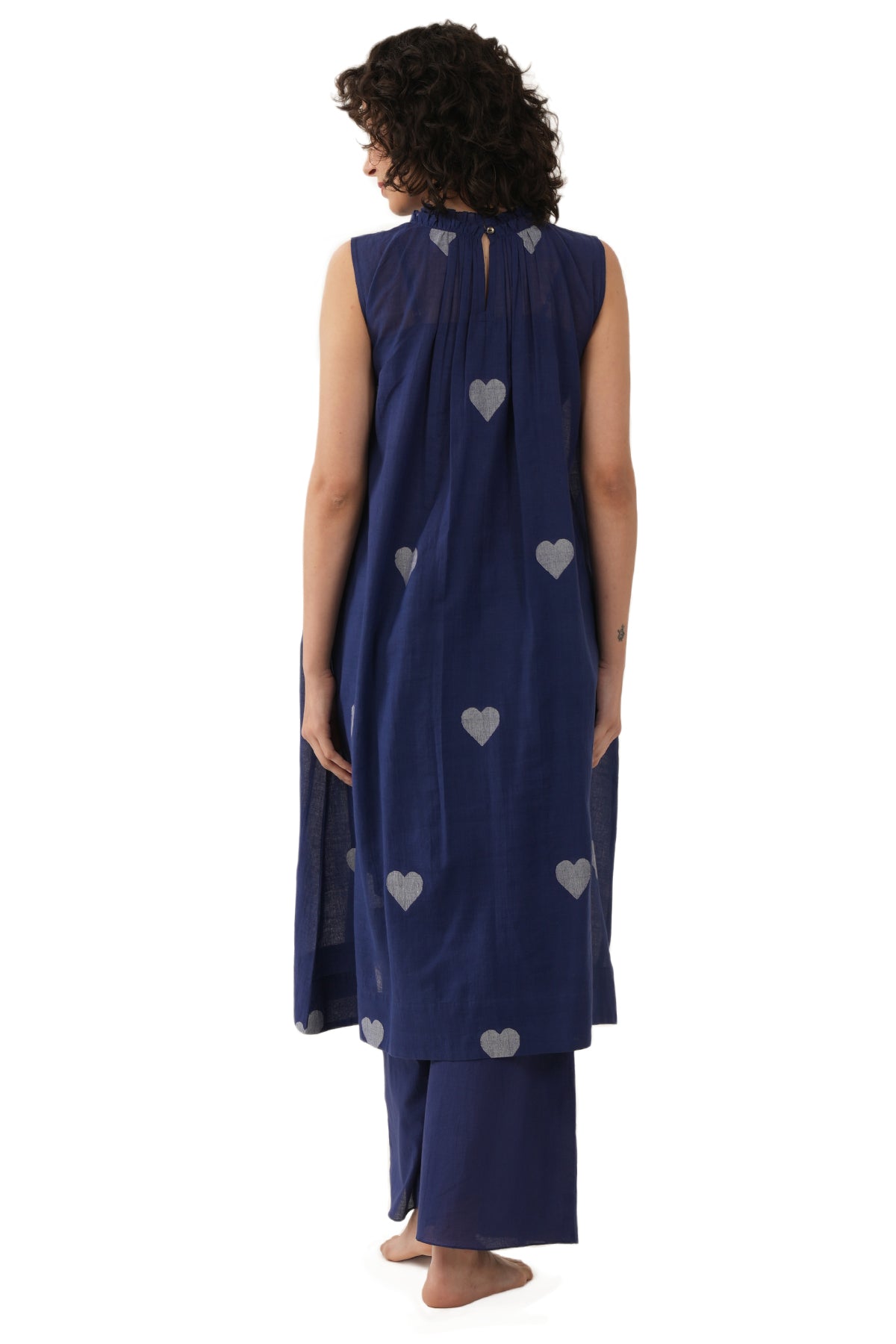 Blue Hand Woven Kurta And Pants