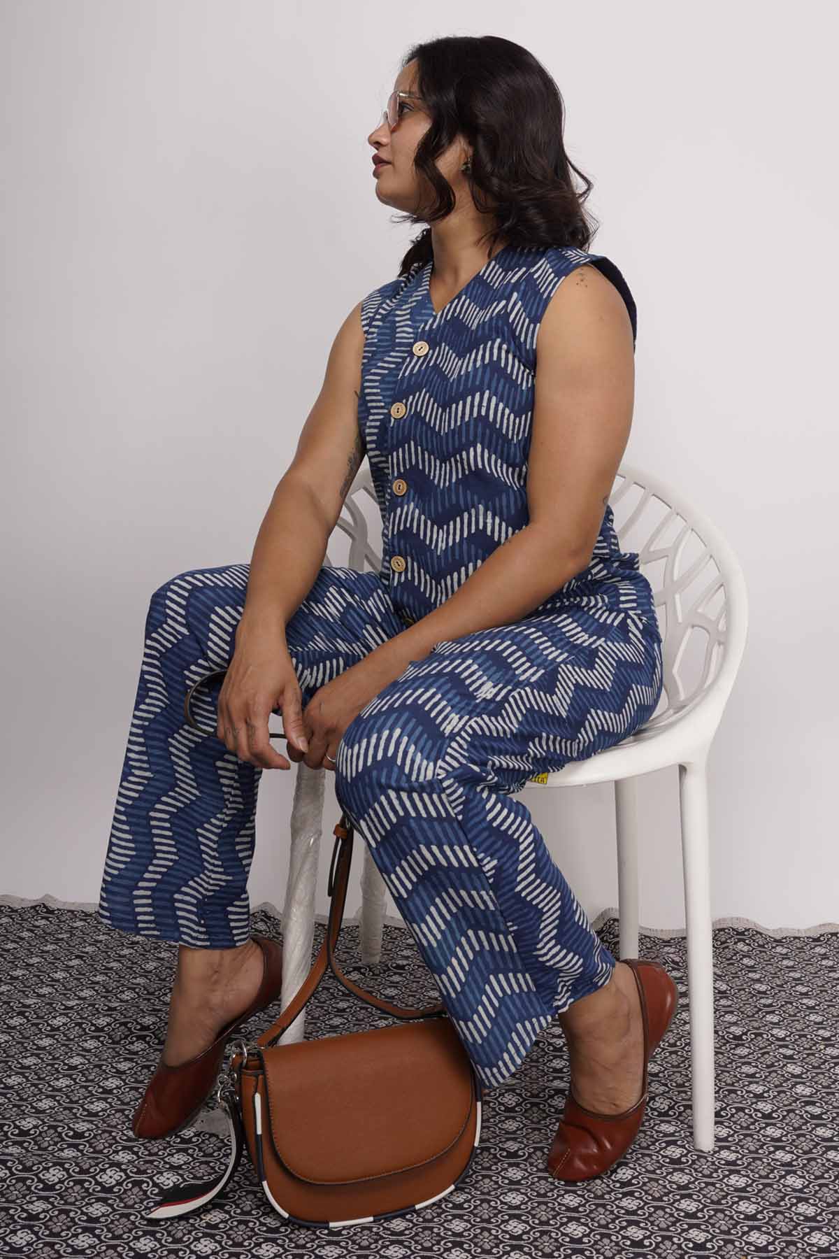 Blue Handblock Print Co-ord Set