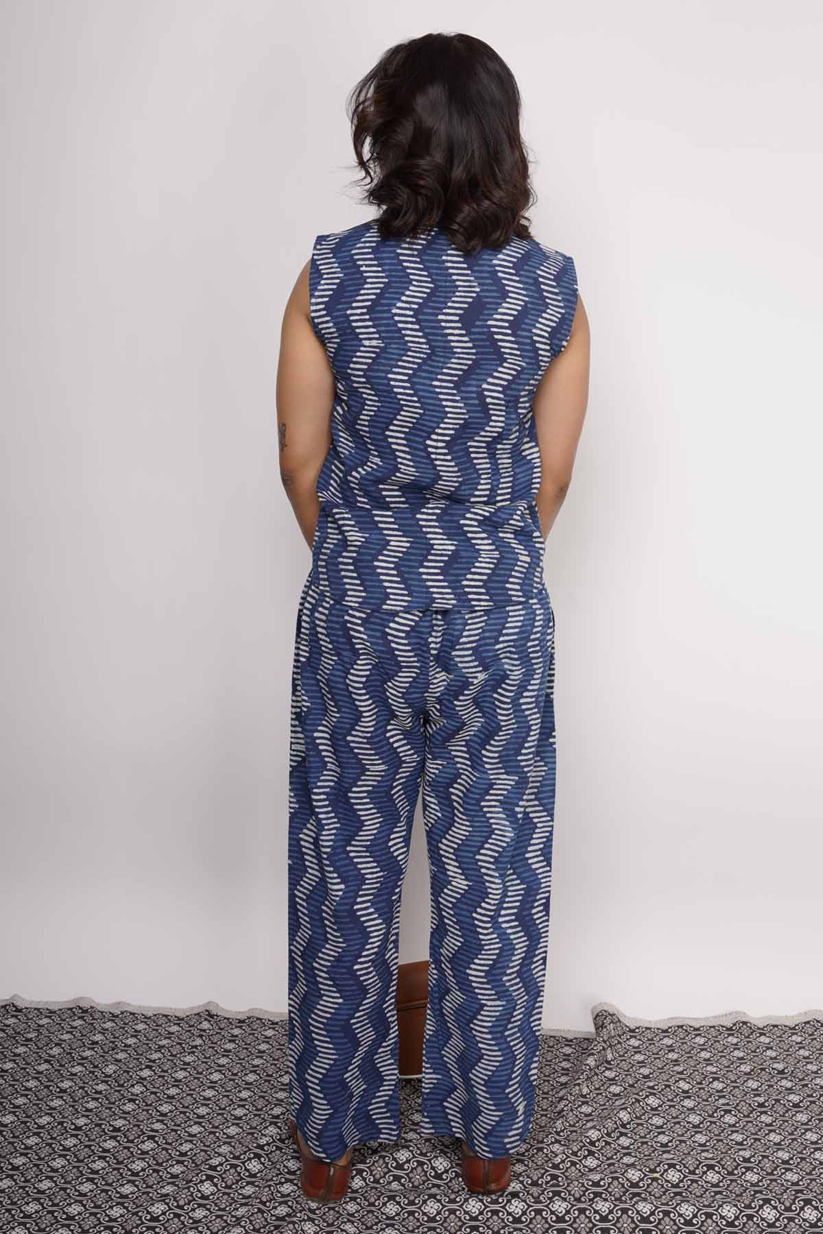 Blue Handblock Print Co-ord Set