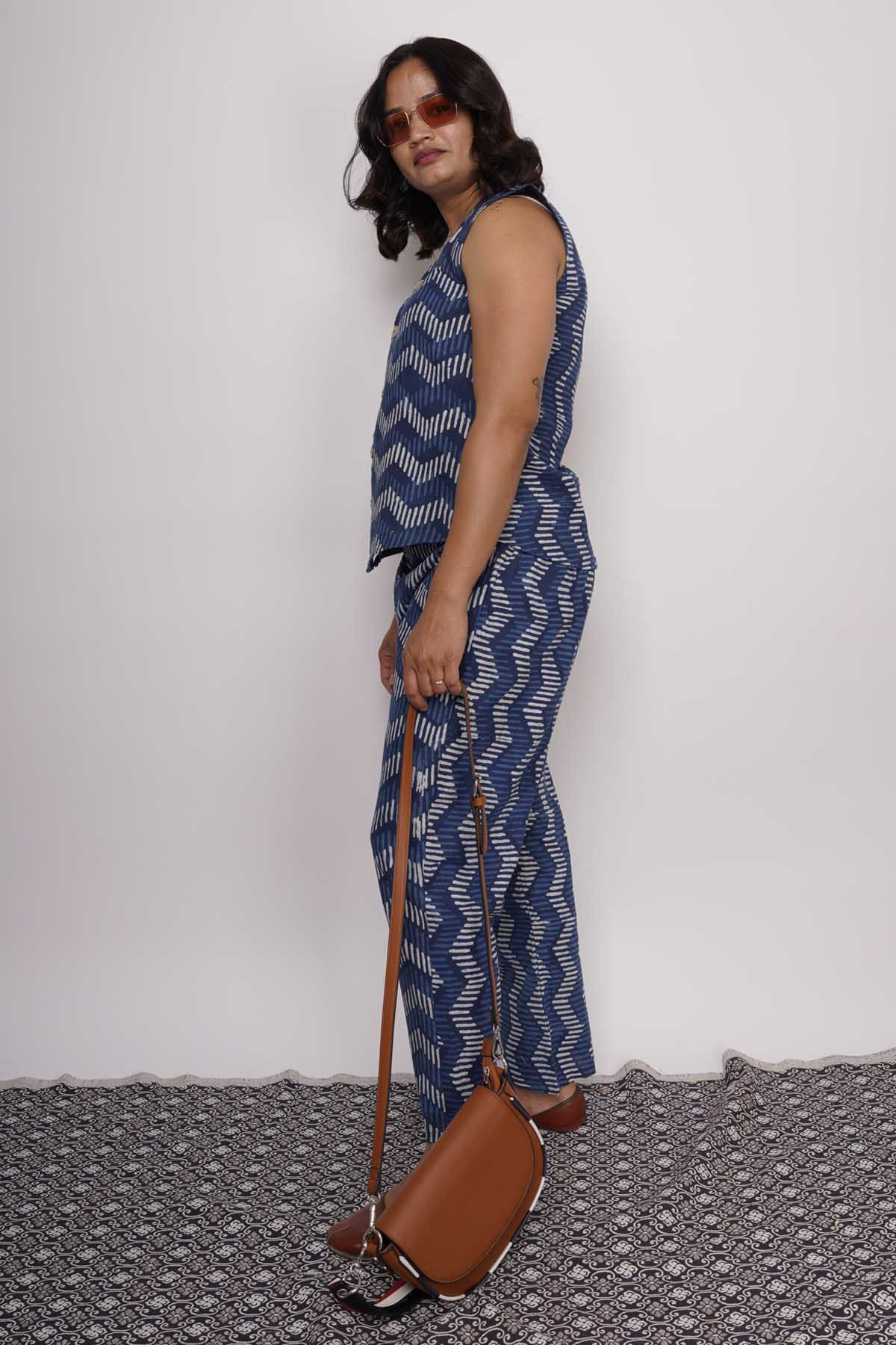 Blue Handblock Print Co-ord Set