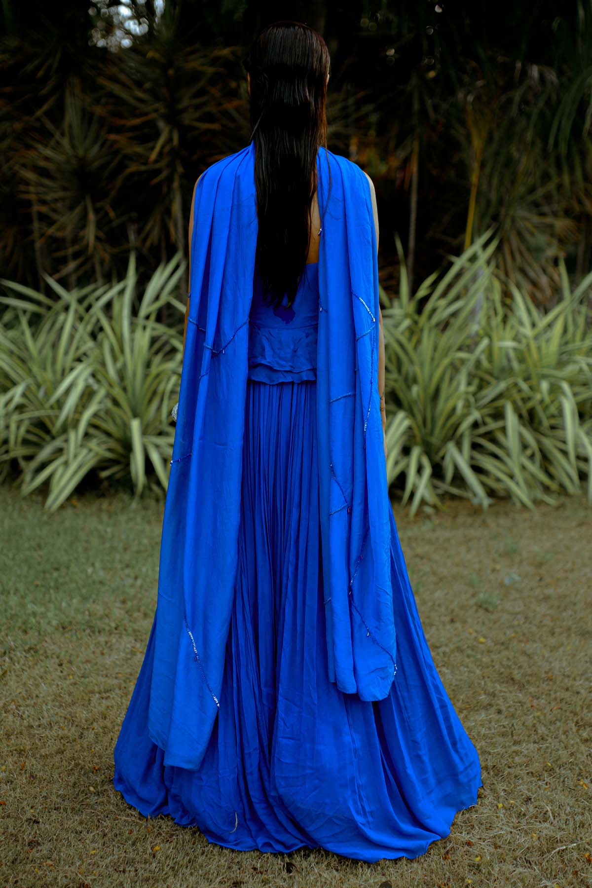 Blue Handwork Gown & Dupatta