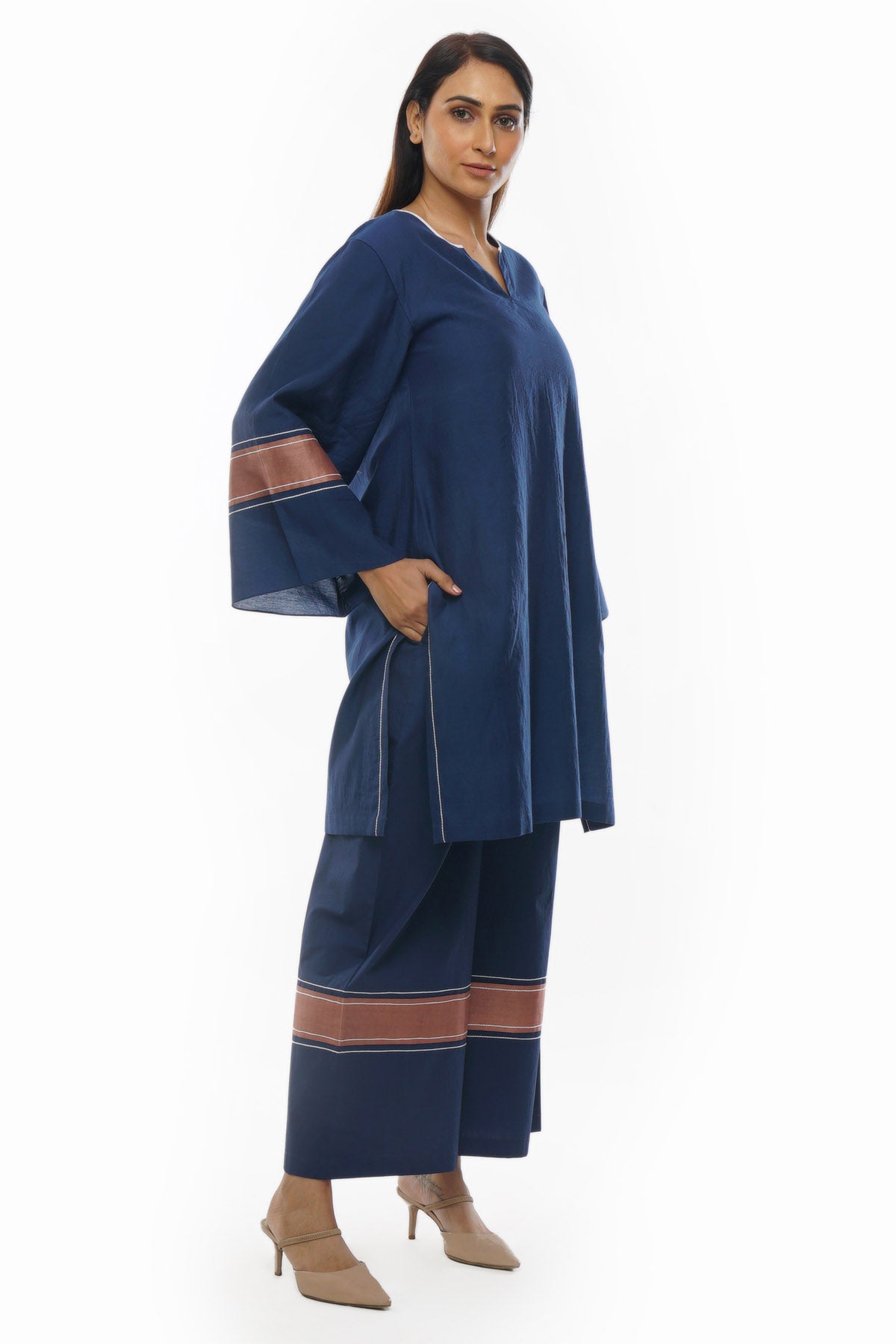 Blue Handwoven Cotton Co-ord Set