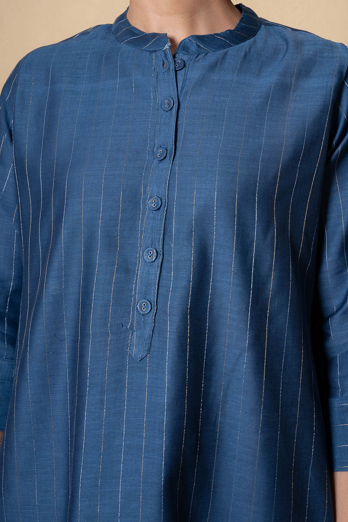 Blue High Low Kurta And Pants