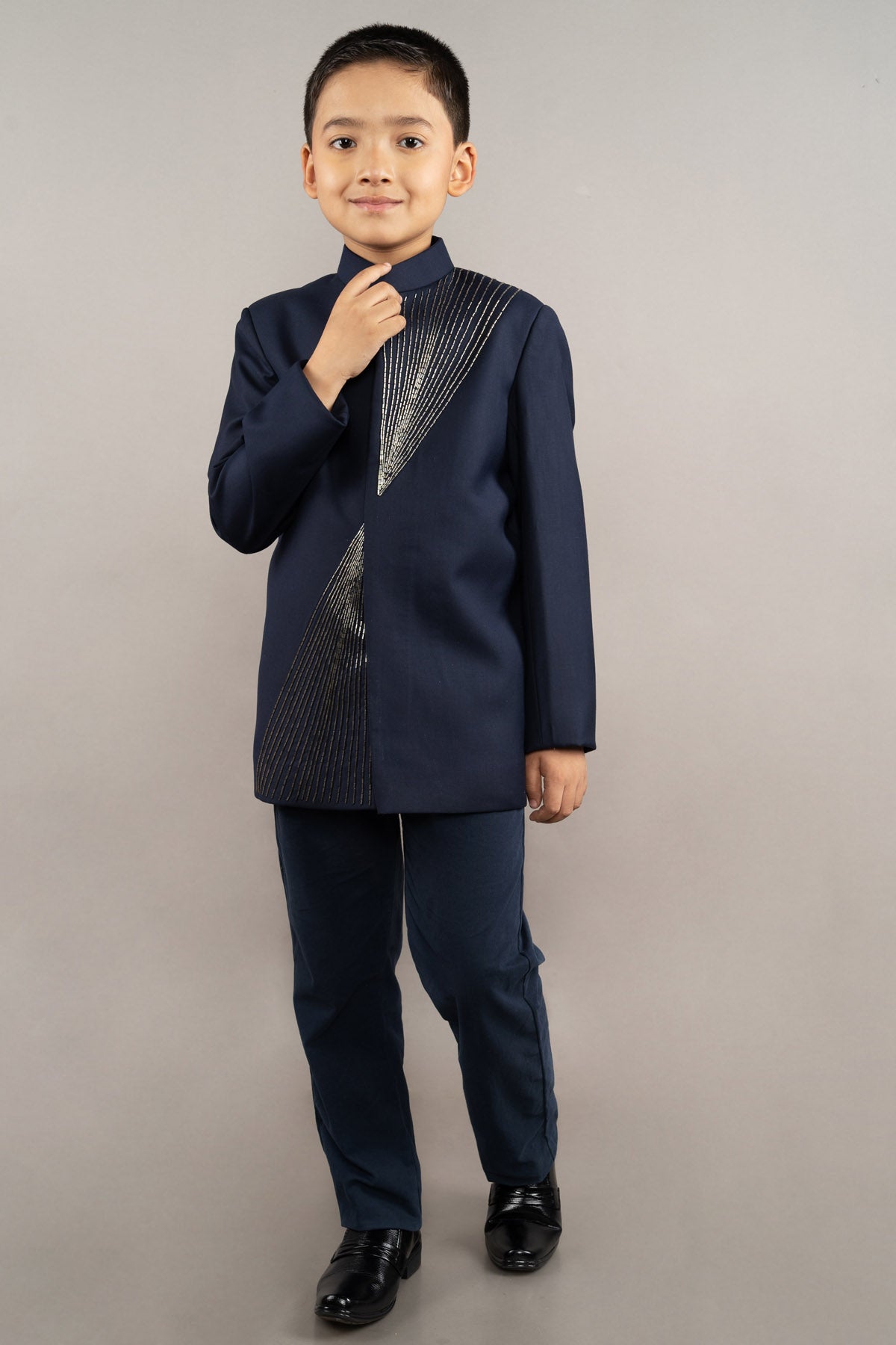 Designer Little Brats Blue Kardana Prince Coat & Pants For young Boys Available online at ScrollnShops