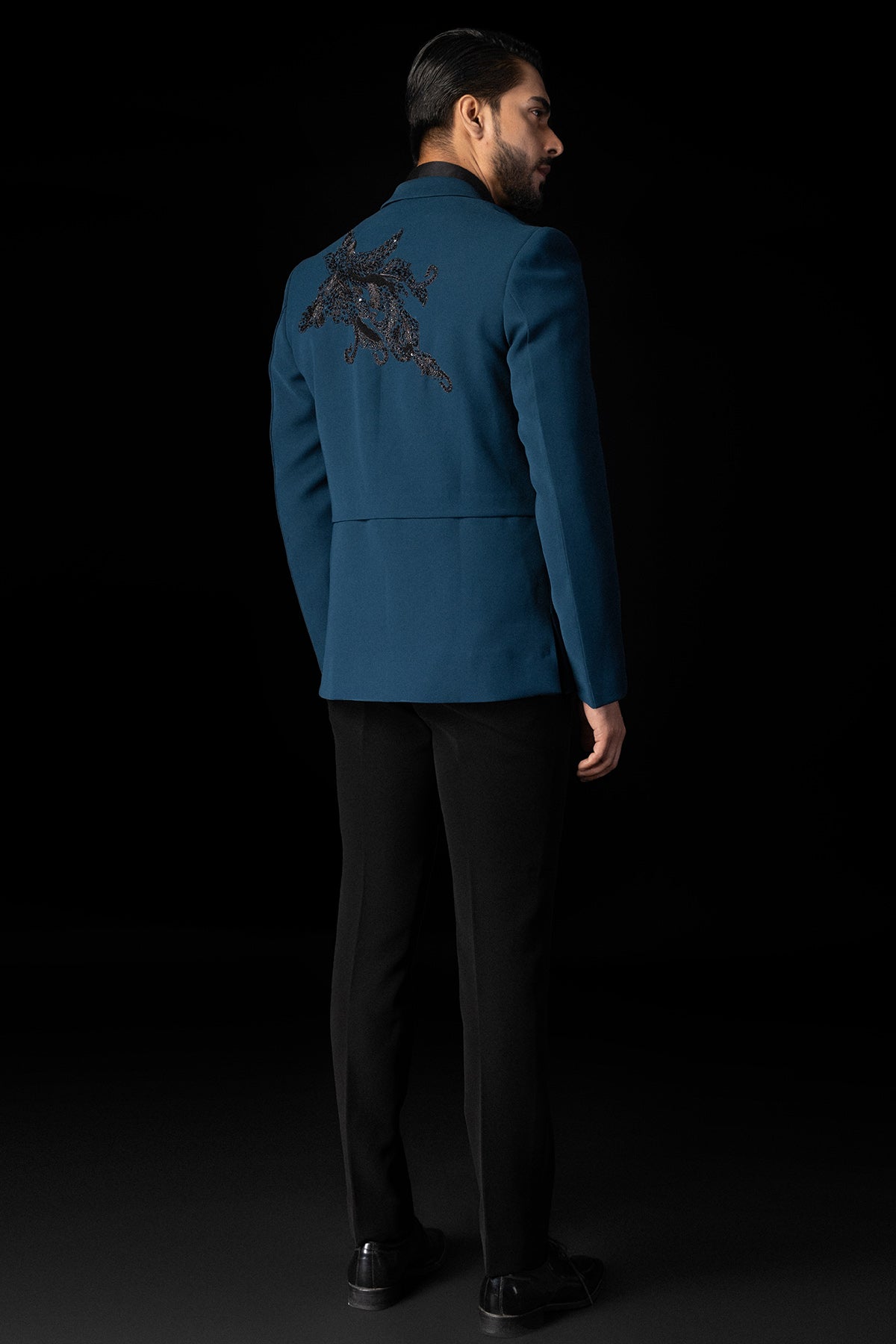 Blue Kathdana Embroidery Tuxedo