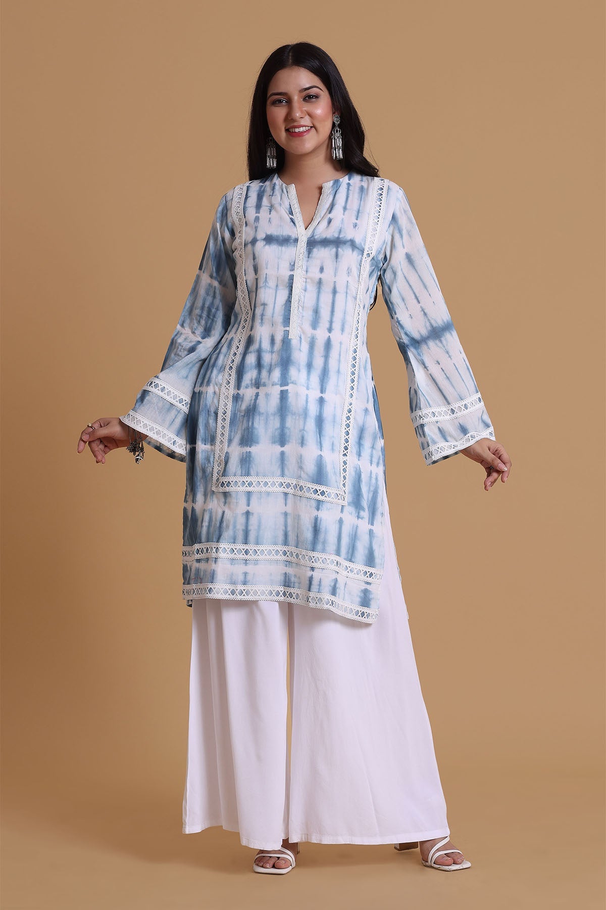 Buy Blue Lace Embroidered Kurta by The House Of Shes for women online at ScrollnShops