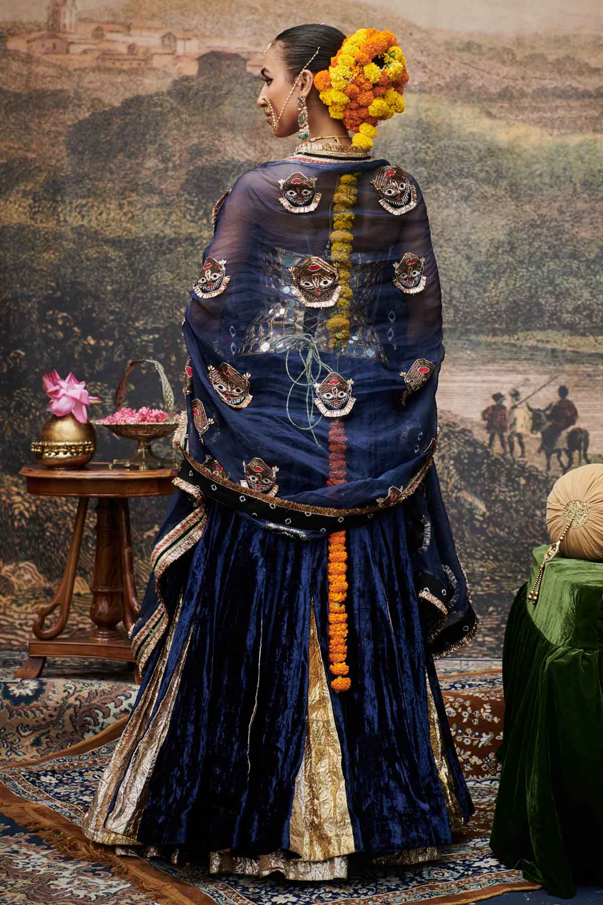 Blue Lampi Work Lehenga Set