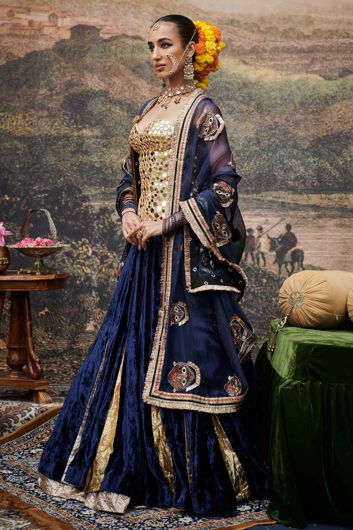 Blue Lampi Work Lehenga Set