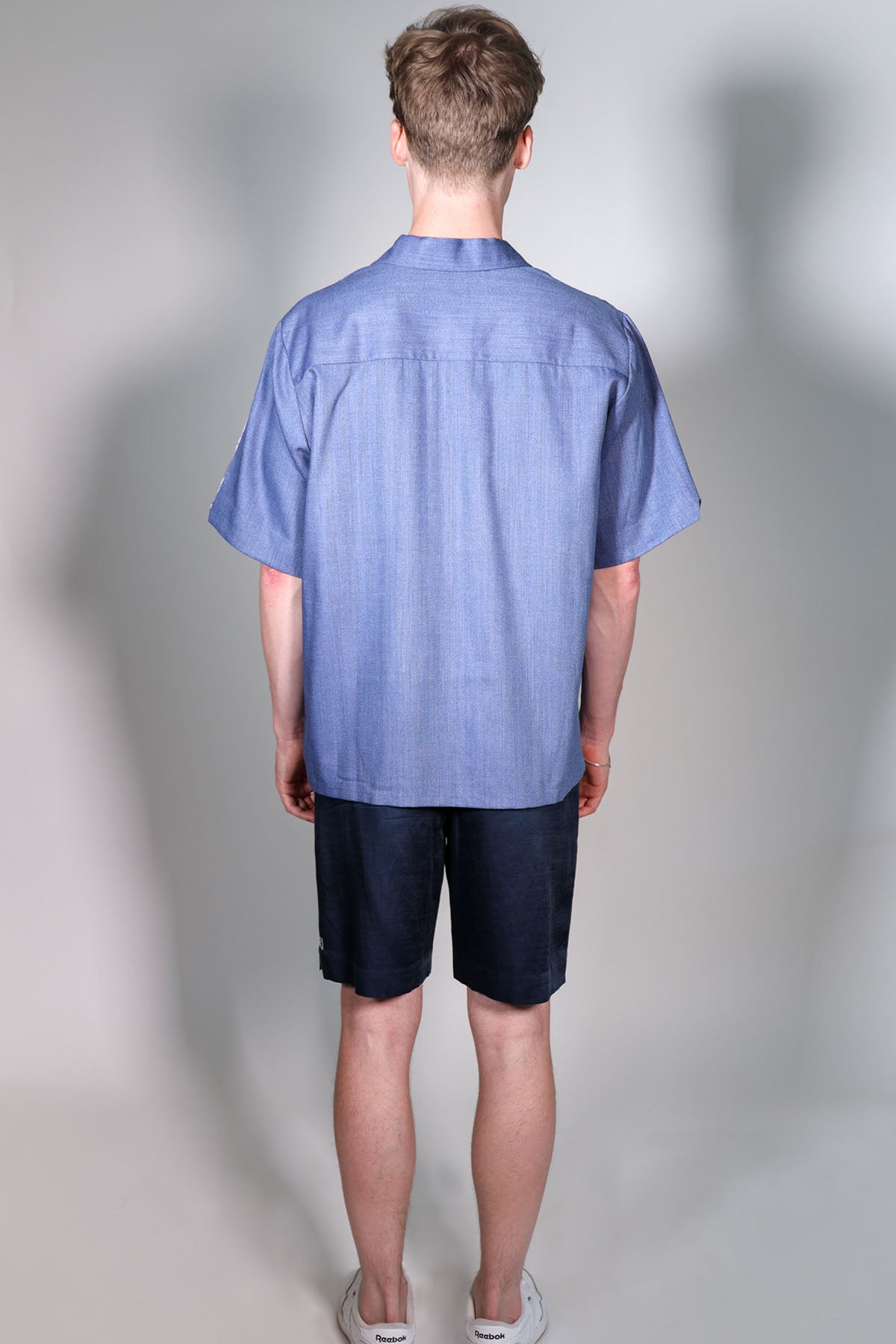 Blue Lapel Collar Shirt & Shorts