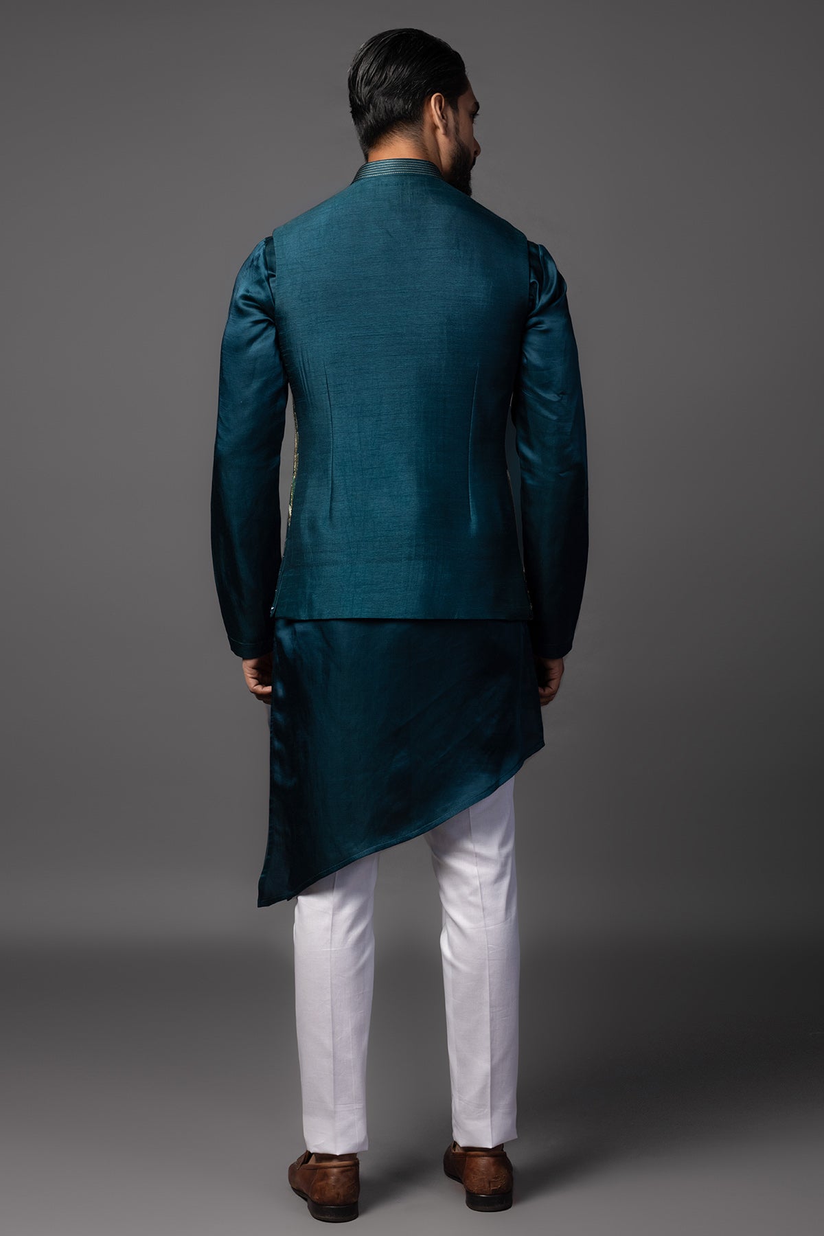 Blue Milan Embroidery Kurta Set