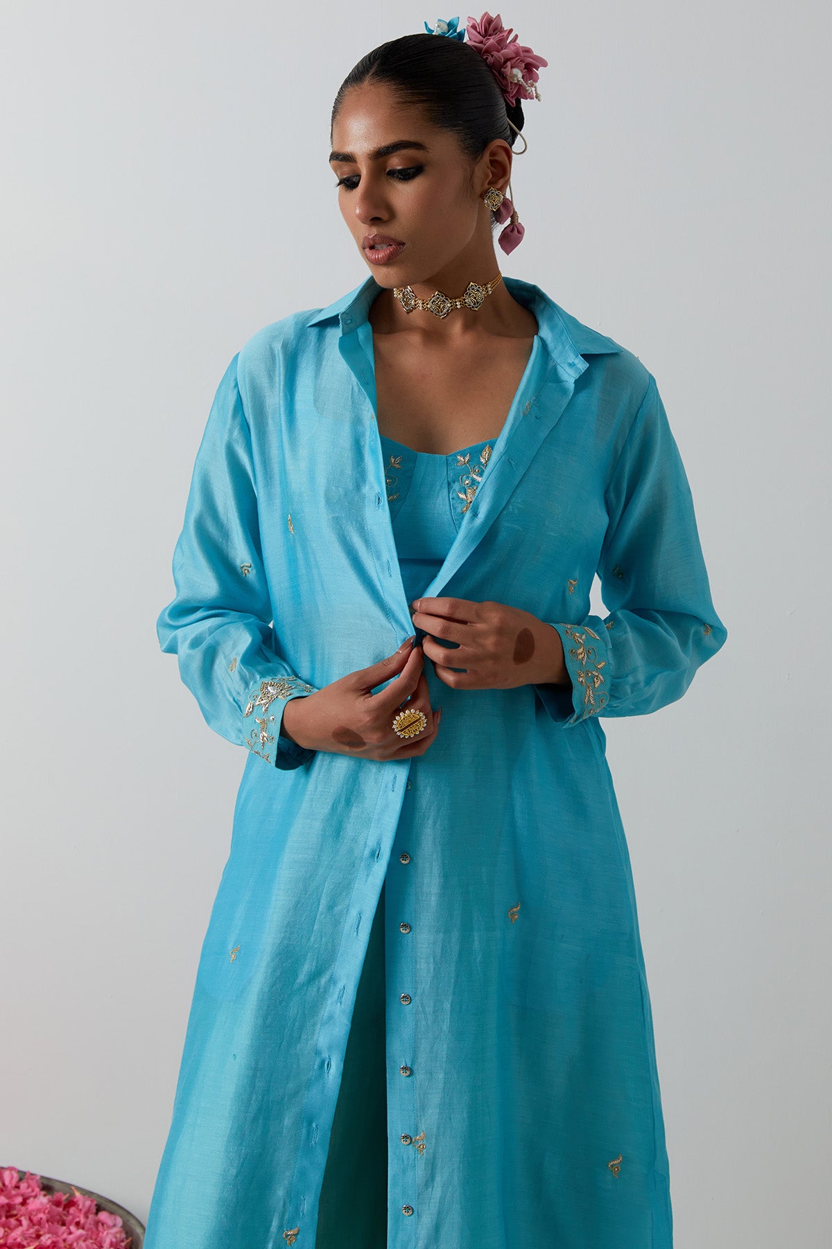Blue Mint Chanderi Indo-Western
