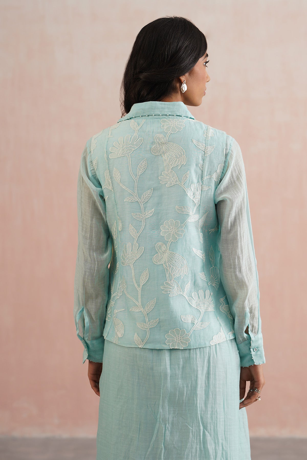 Blue Mul Chanderi Dress & Top