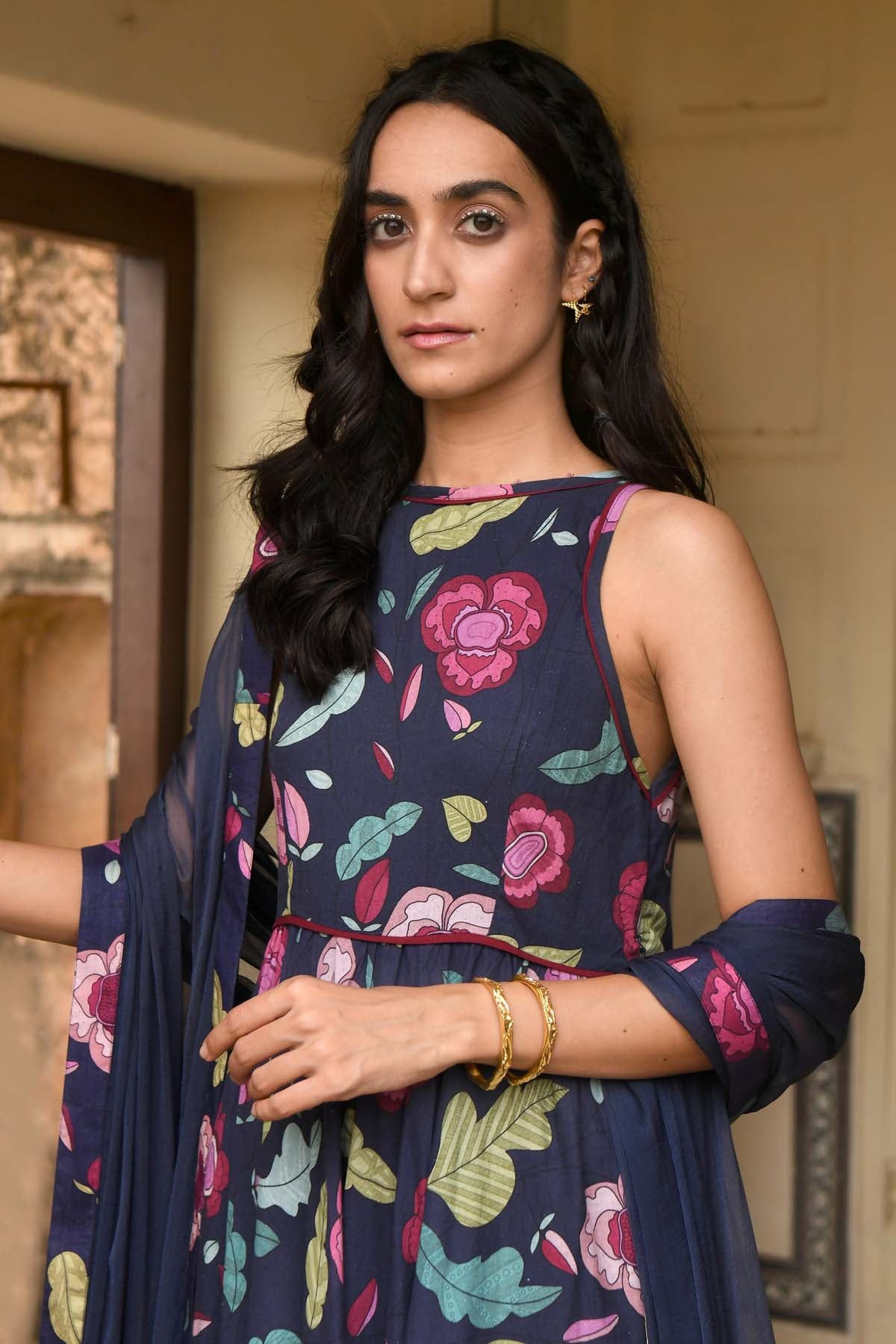 Blue Mulmul Printed Kurta Set