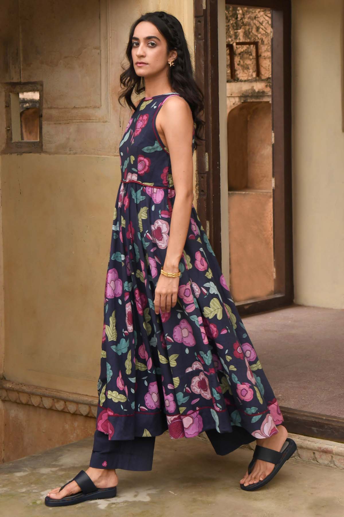 Blue Mulmul Printed Kurta Set