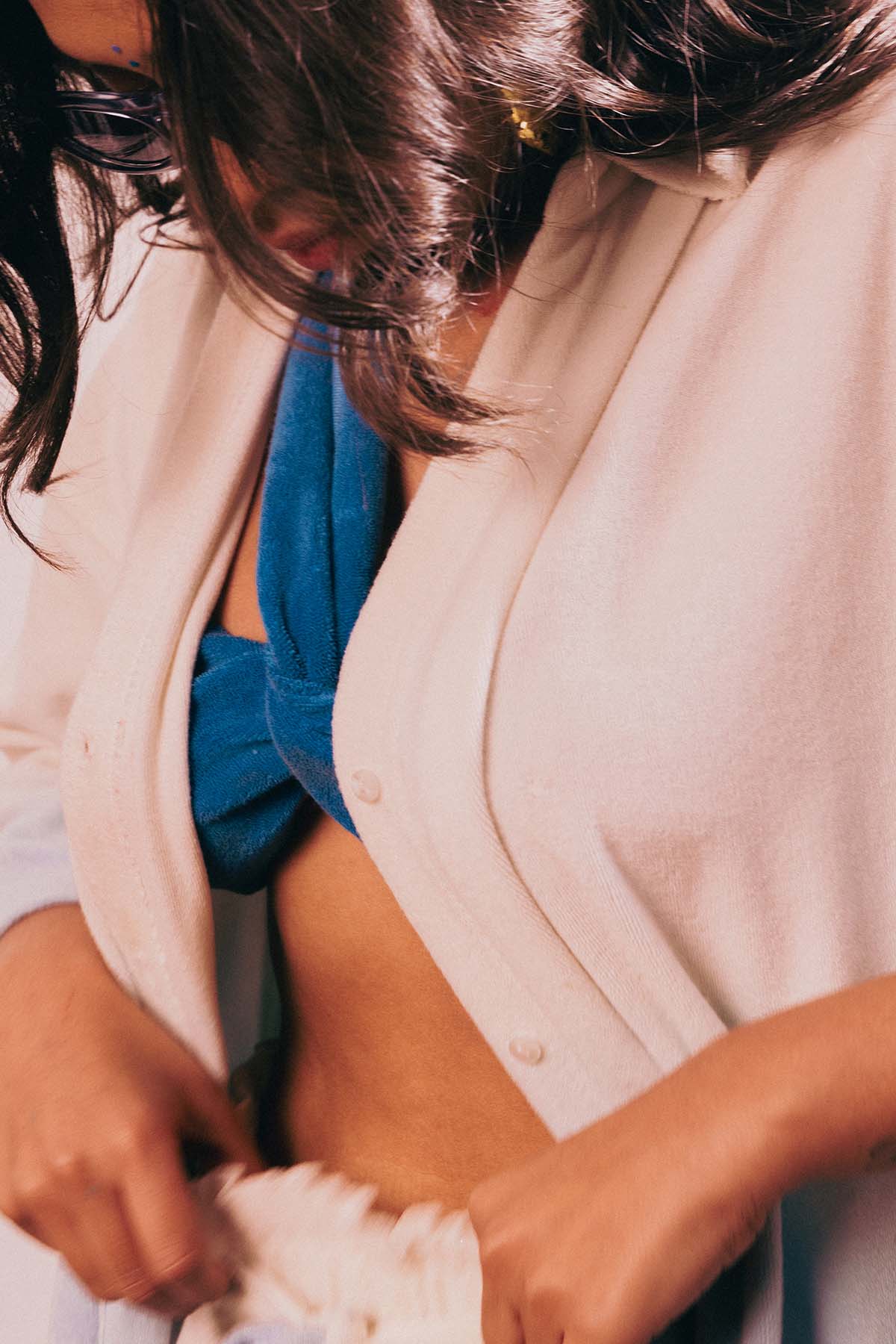 Blue One Shoulder Bralette