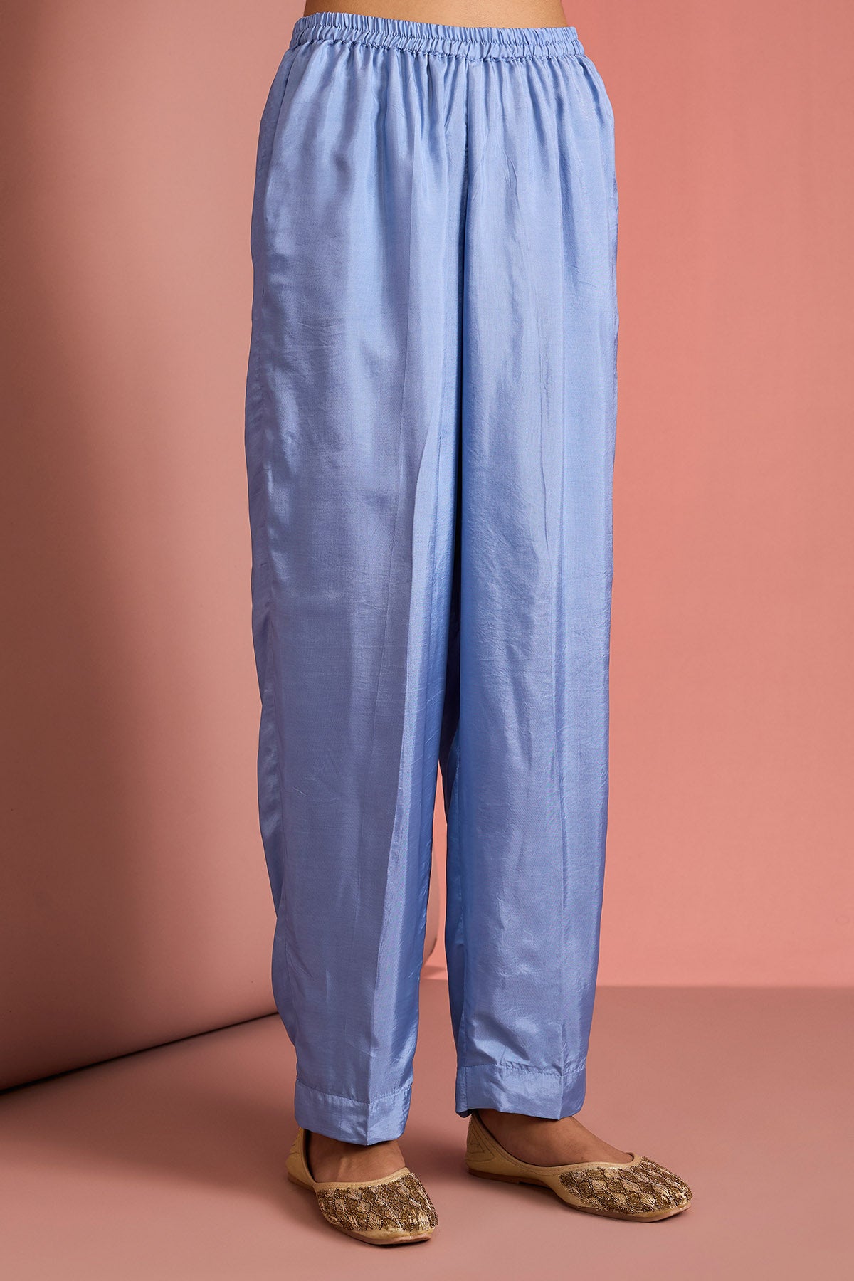 Blue Opara Silk Motif Kurta Set