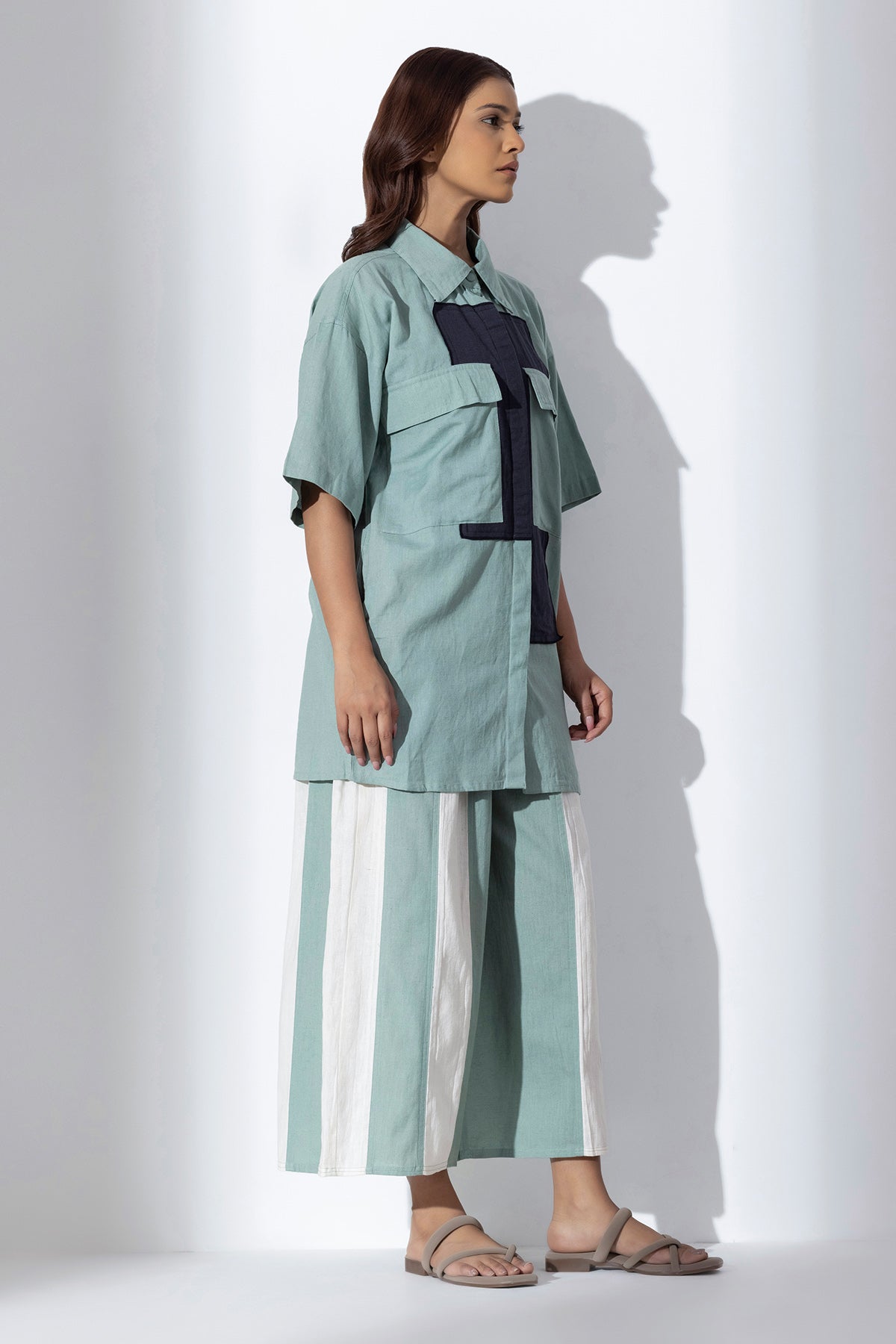 Blue Oversized Shirt & Pants