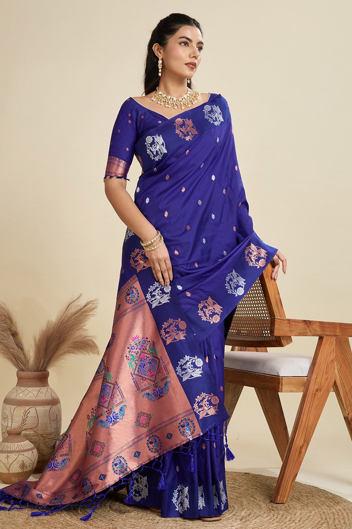 Blue Paithani Saree & Blouse